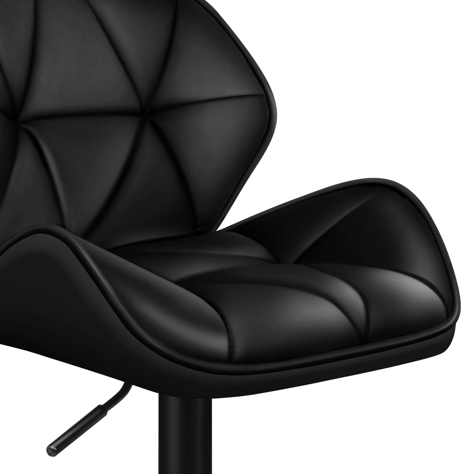 6 Alfordson 2x Bar Stools Willa Kitchen Gas Lift Swivel Chair Leather - Black, 6 of 9