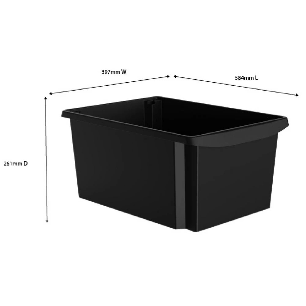 2 J.Burrows 44L Multipurpose Crate Black, 2 of 4
