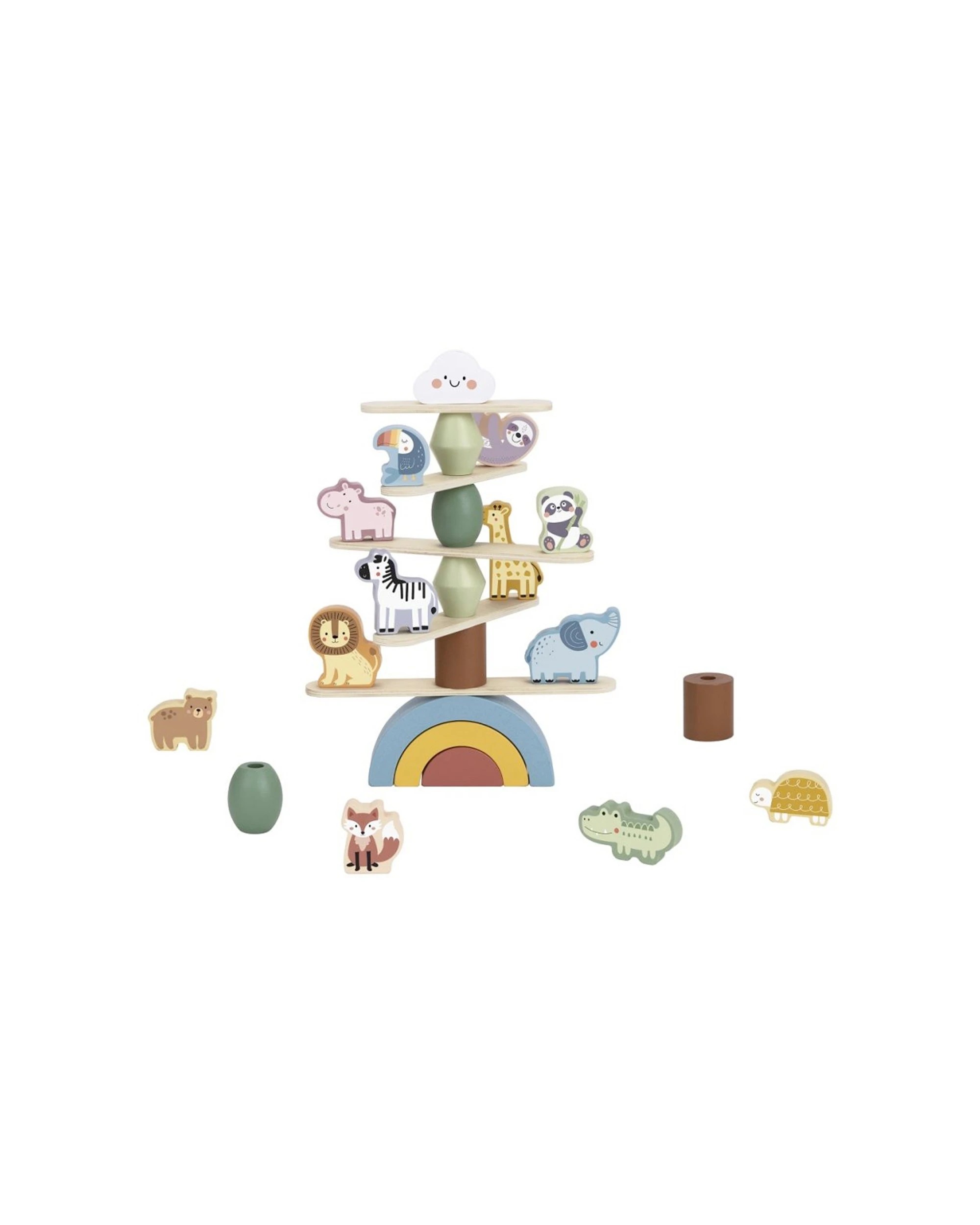 1 Tooky Toy My Forest Friends Animals Wooden Stacking Build Game Fun Toy - Multi, 1 of 7