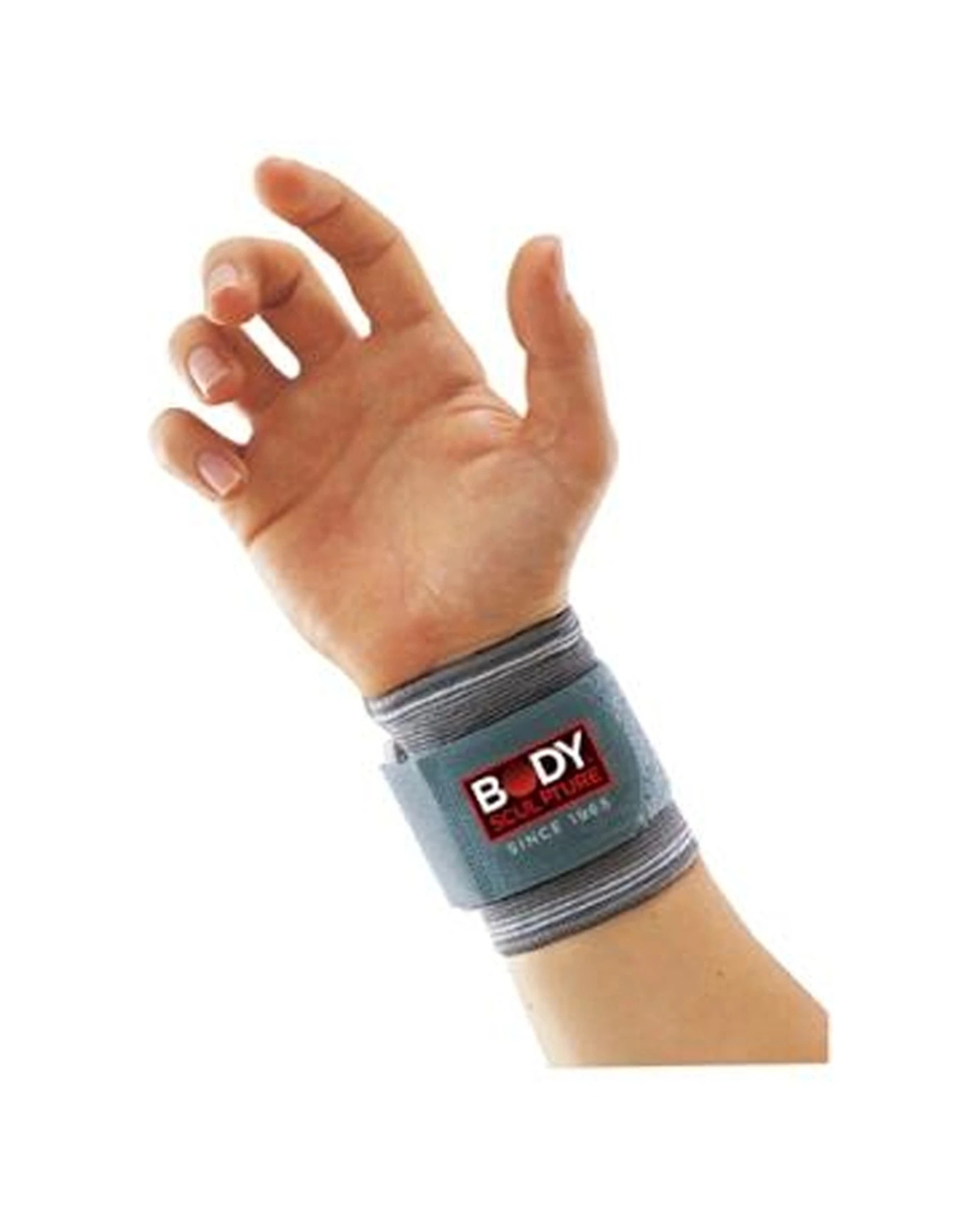 1 Body Sculpture 4 Way Knit Elastic Wrist Support With Adjustable Strap Small/Medium - Grey, 1 of 1