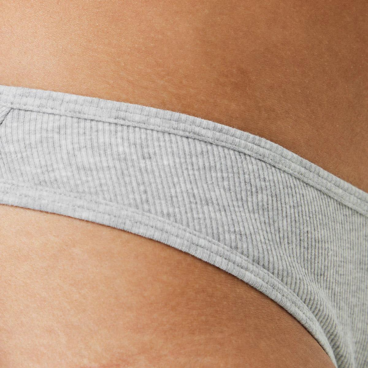 4 Ribbed G-string Briefs SILVER MARLE, 4 of 4