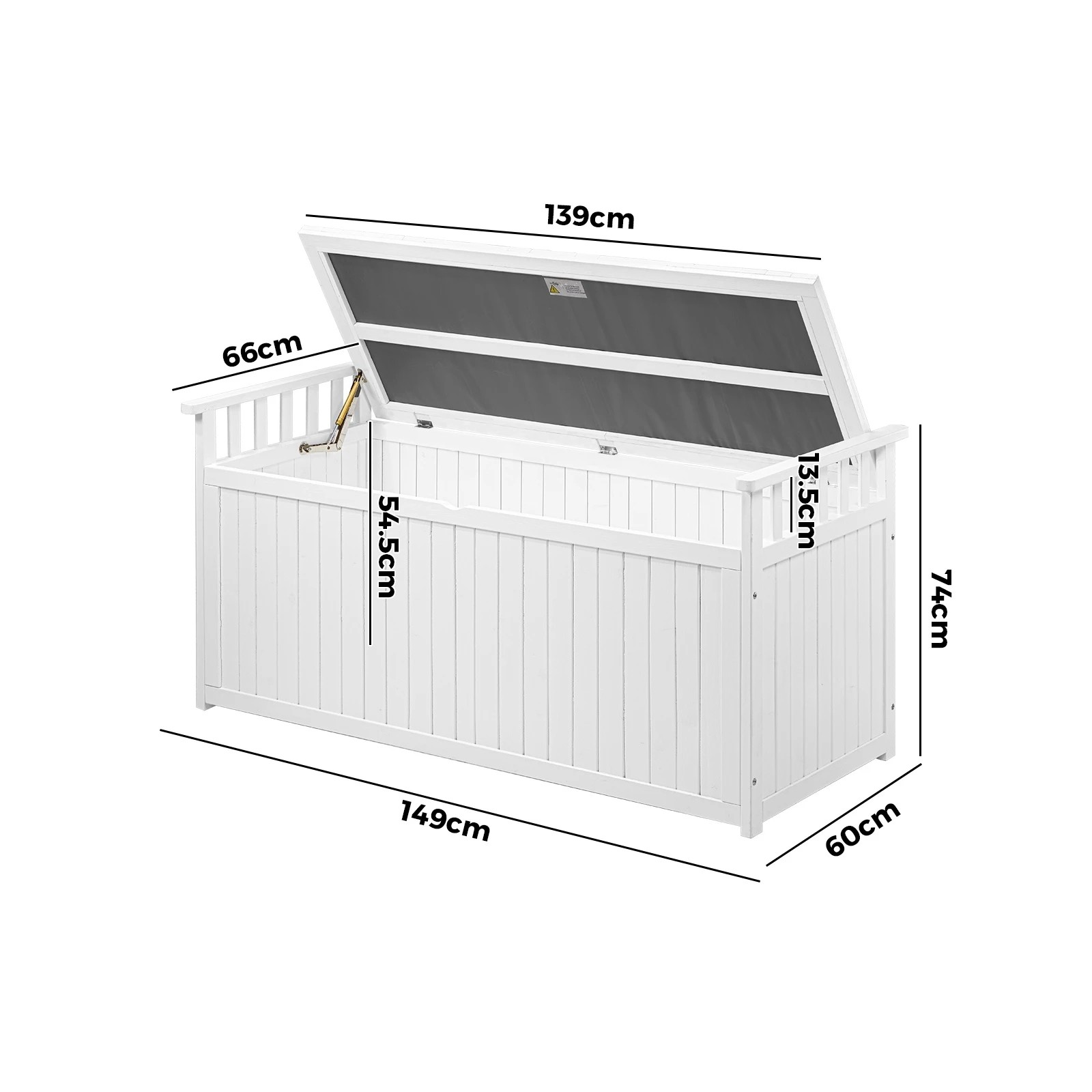 2 Livsip Outdoor Storage Box Garden Bench Wooden Container Cabinet 500L - White, 2 of 7