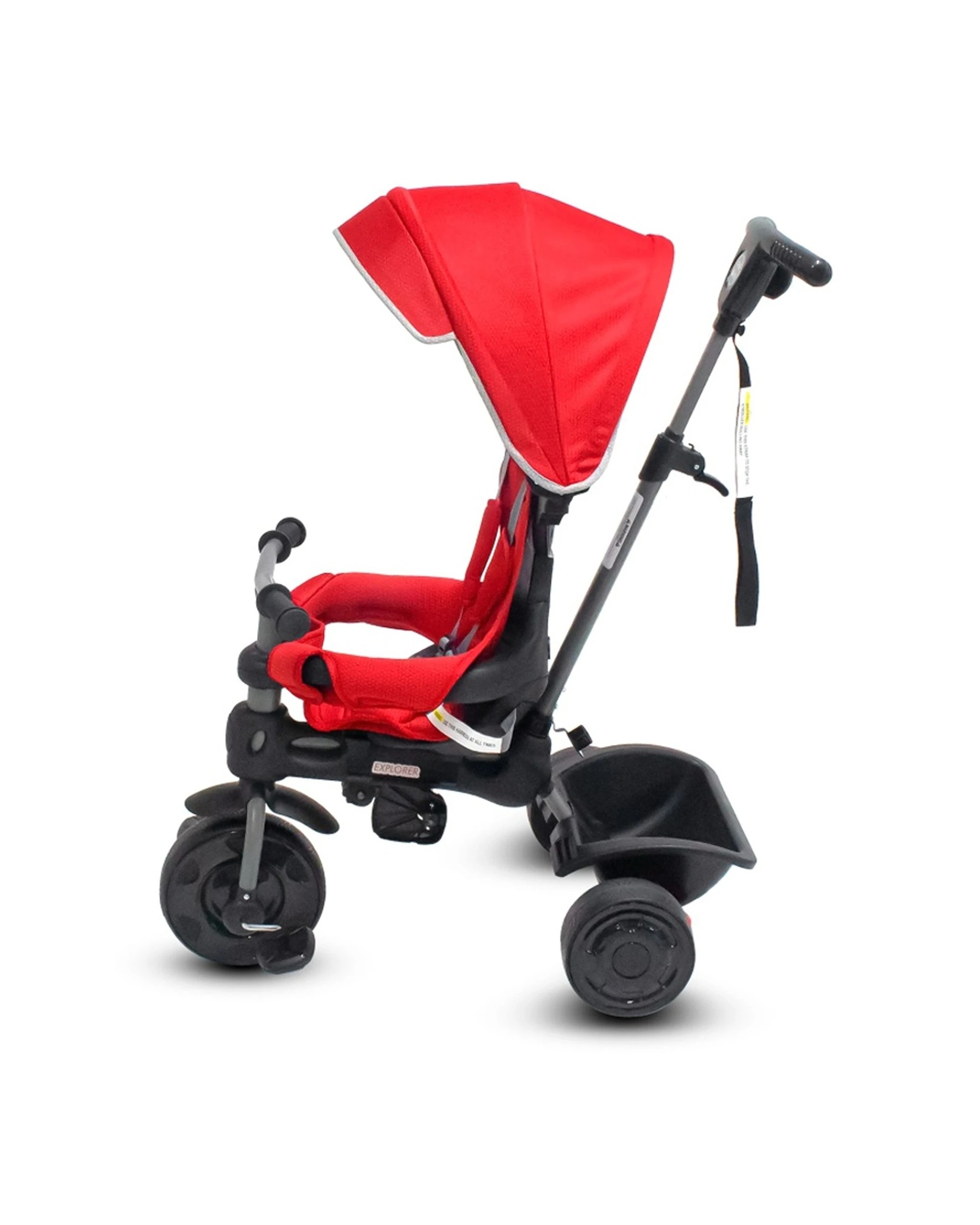2 VeeBee Explorer Kids Trike Ride On Parent Steering Handle Safety Features - Red, 2 of 5