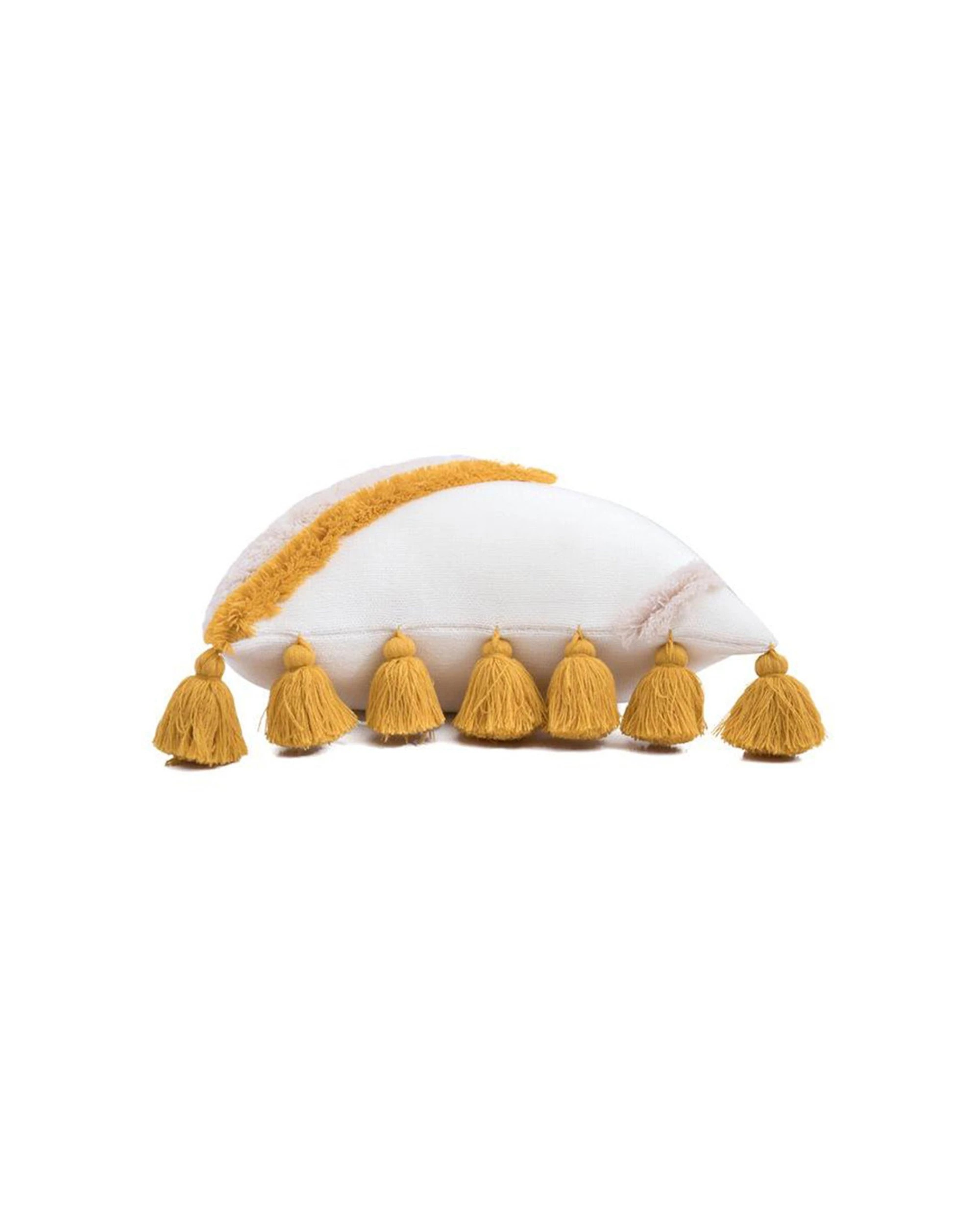 1 Cotton More Acrylic Knitted Tassel Lantern Style Cushion Pillow Cover Camel - Beige, 1 of 1