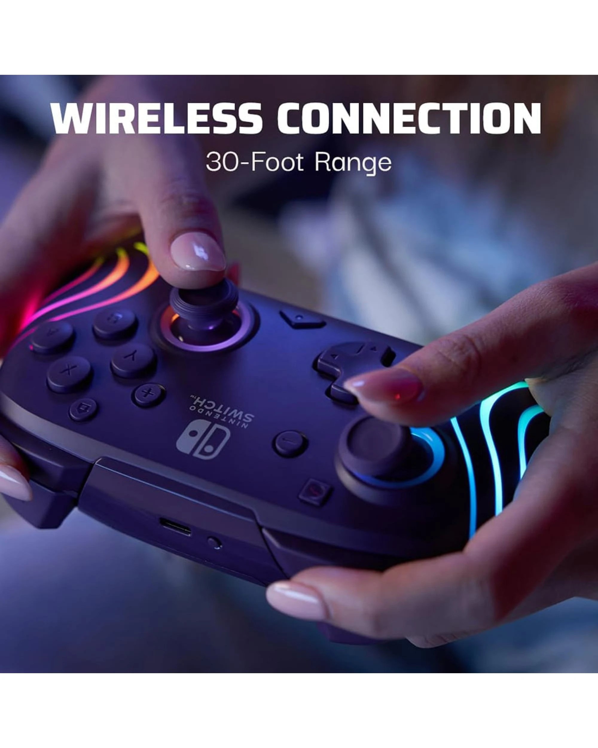 7 PDP Afterglow Wave Wireless Controller for Nintendo Switch - Purple, 7 of 10