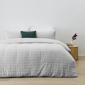 Jersey Quilt Cover Set - Queen Bed, Grey