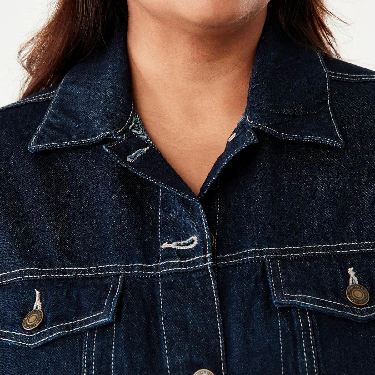 5 Curve Denim Jacket Mid Wash, 5 of 8