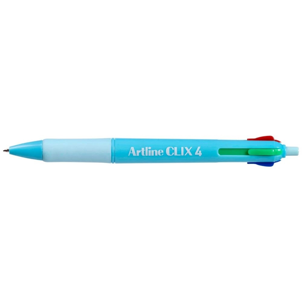 1 Artline Clix 4 Colour Retractable Ballpoint Pen Blue Barrel, 1 of 1