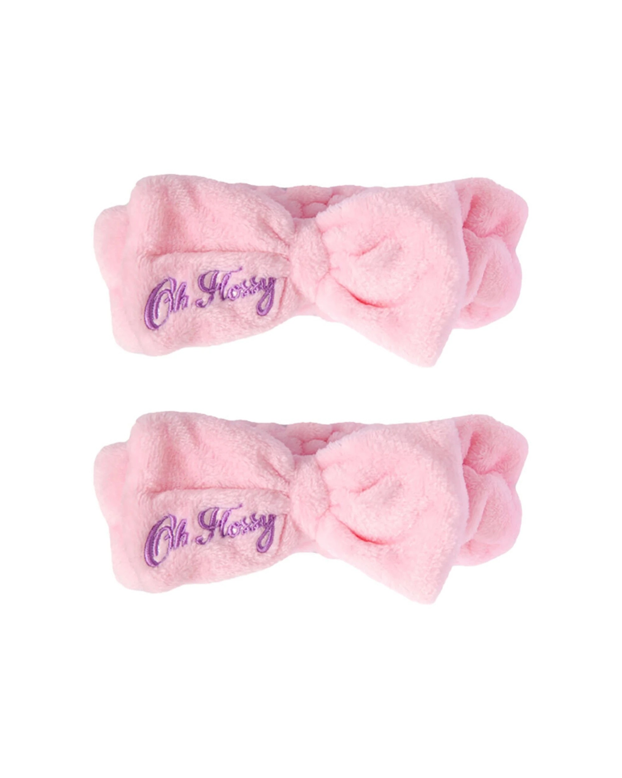 1 Oh Flossy Fluffy Makeup Cosmetic Headband Hairband 2PK - Pink, 1 of 8