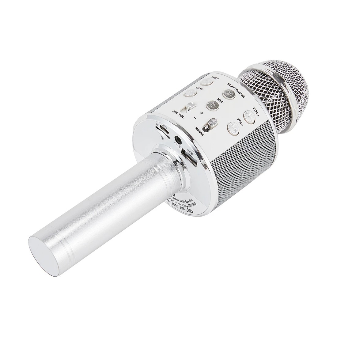 4 Bluetooth Karaoke Microphone with Speaker - Silver, 4 of 9