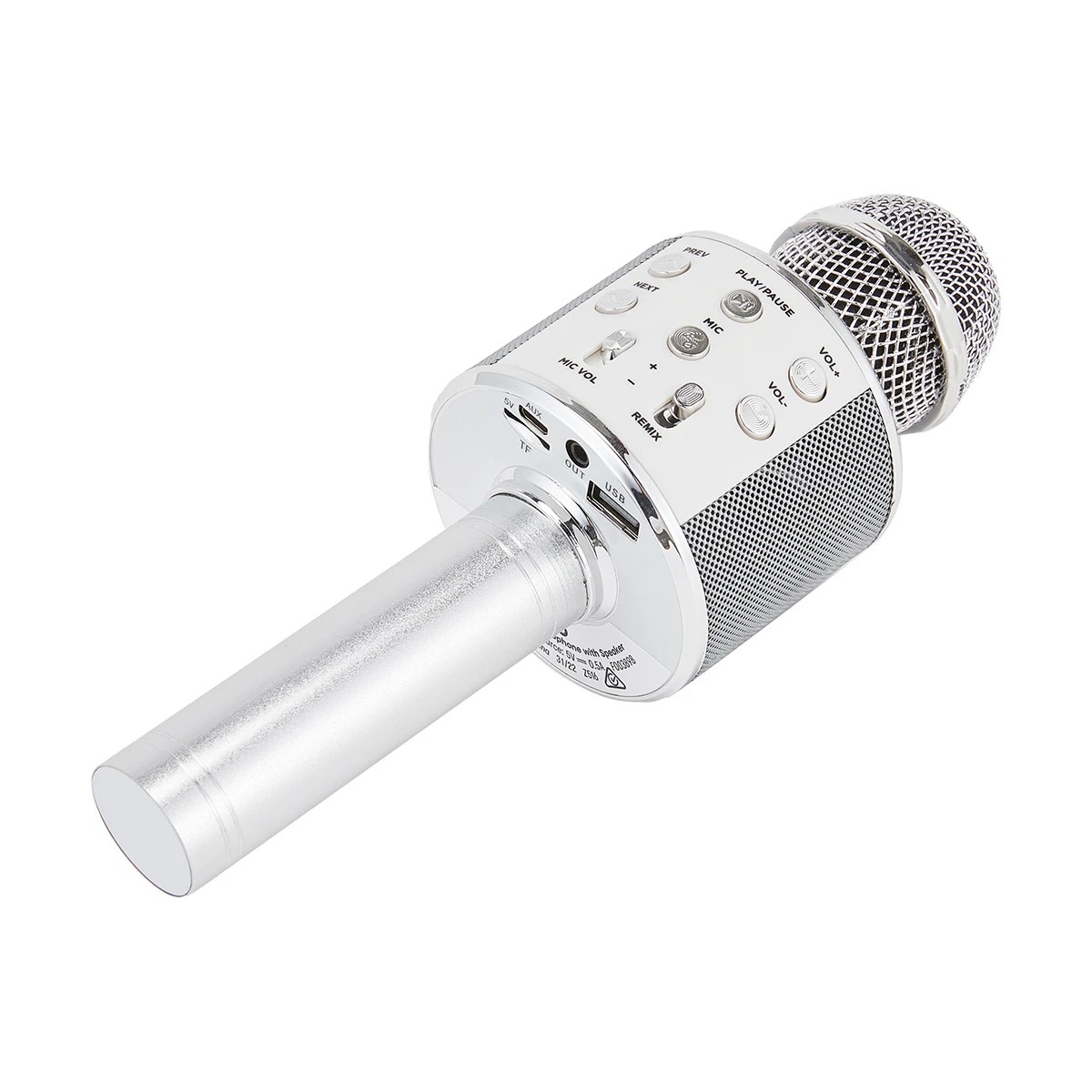 4 Bluetooth Karaoke Microphone with Speaker - Silver, 4 of 9