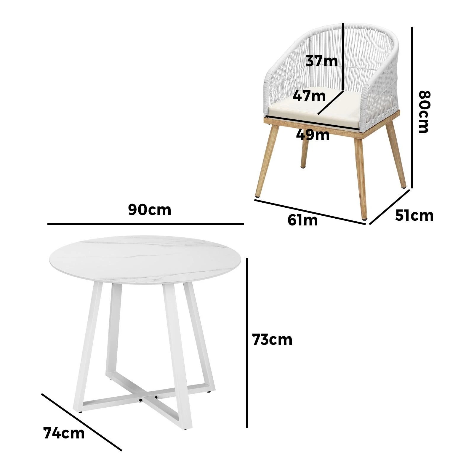 9 Livsip 5pcs Outdoor Dining Setting Table And Chairs Patio Furniture Bistro Set
 - Multi, 9 of 9