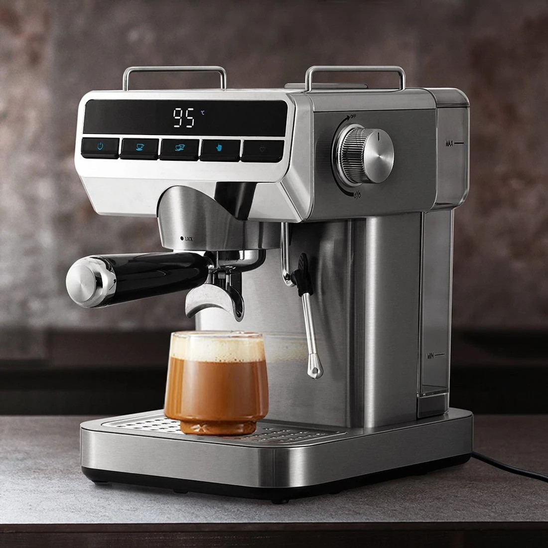 3 Devanti 20 Bar Coffee Machine Espresso Cafe Maker - Silver, 3 of 5