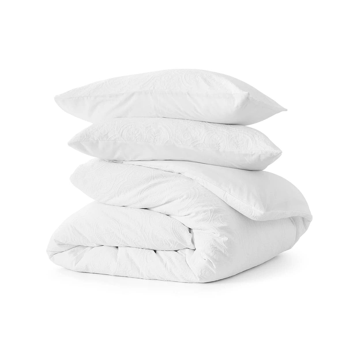 5 Aura Cotton Quilt Cover Set - Queen Bed, White, 5 of 6