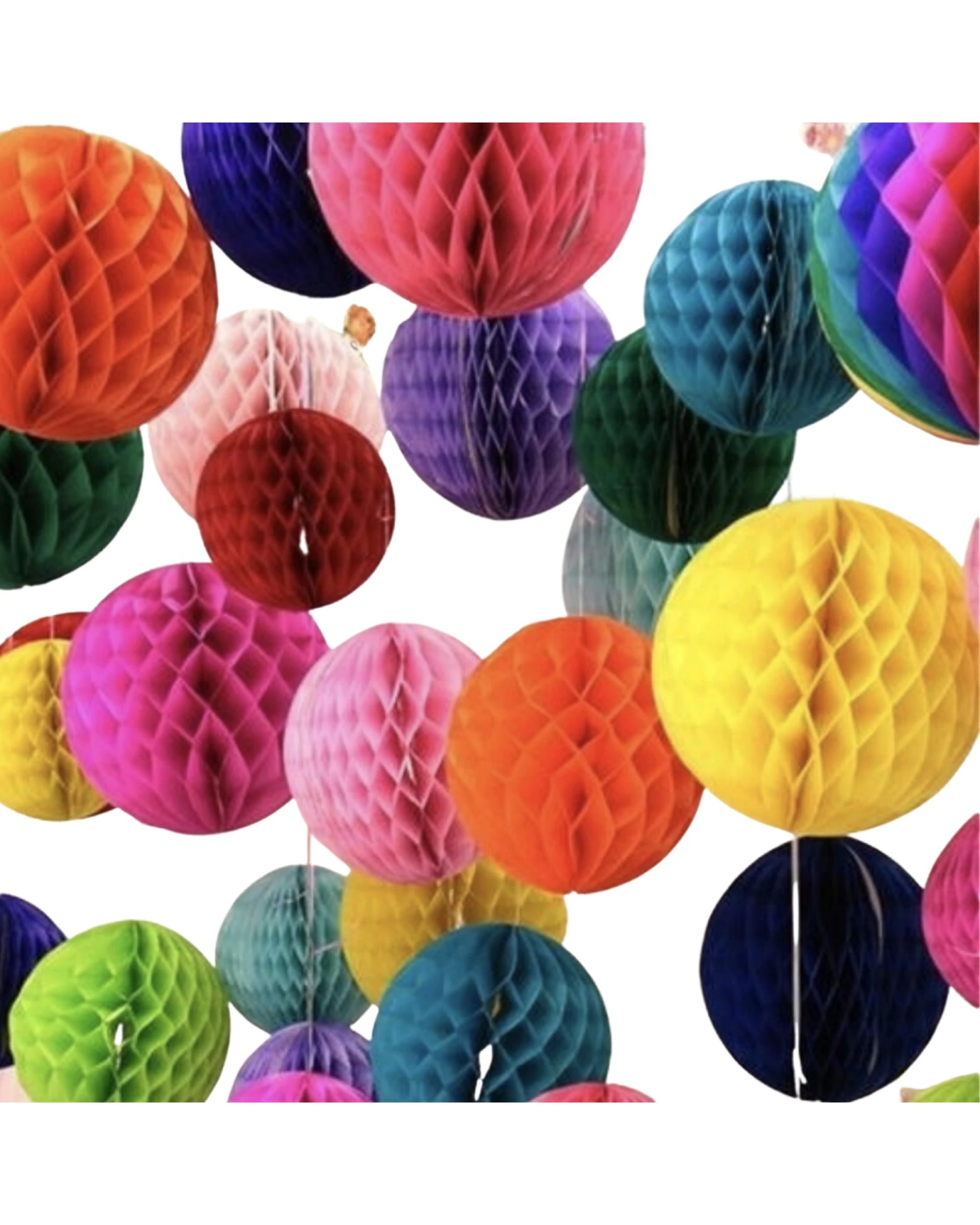 1 Honeycomb Ball Tissue Paper Lanterns for Wedding and Birthday Decorations, 12-Pack, 1 of 2