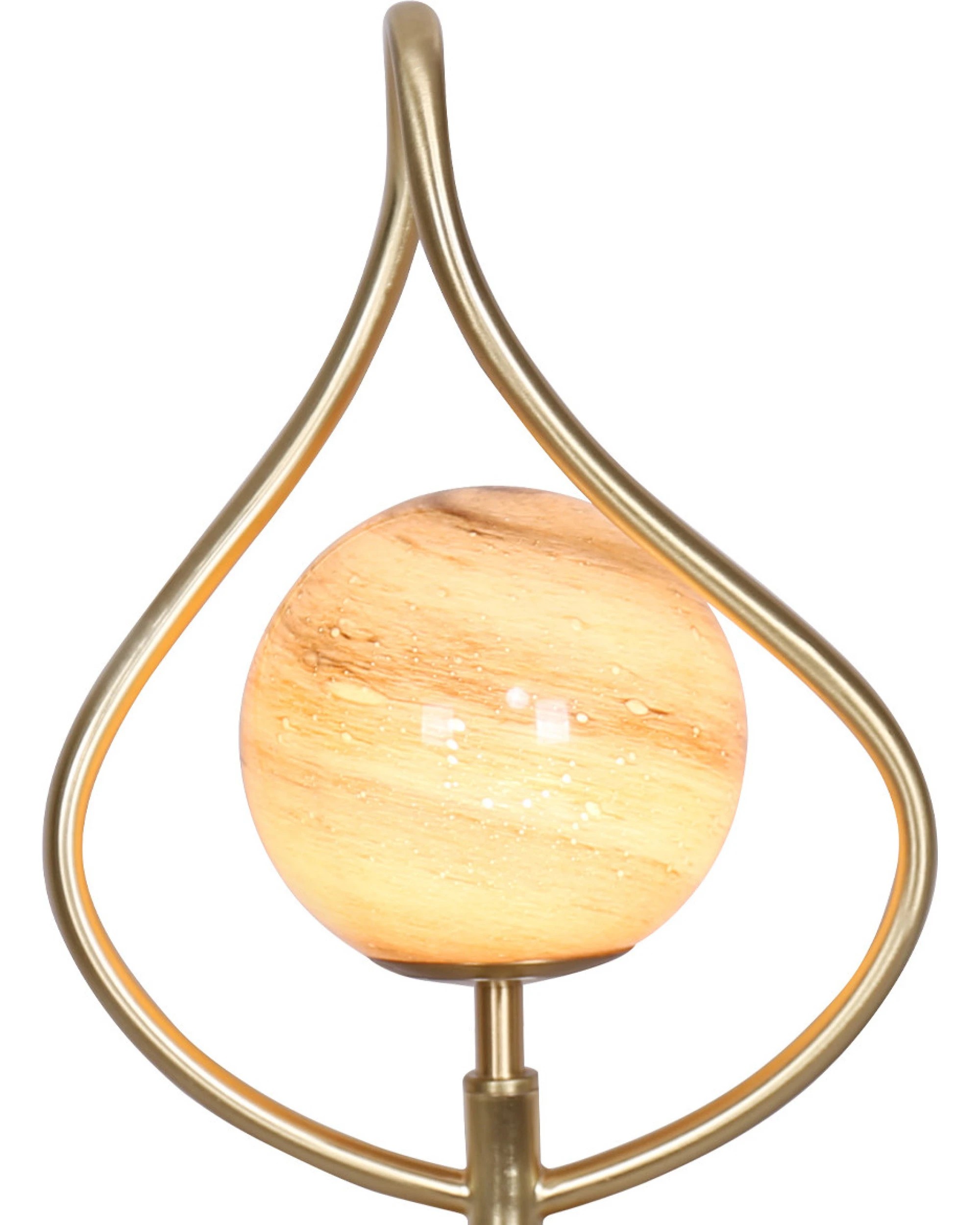 2 Sarantino Sculptural Orange Glass Table Lamp With White Marble Base, 2 of 5