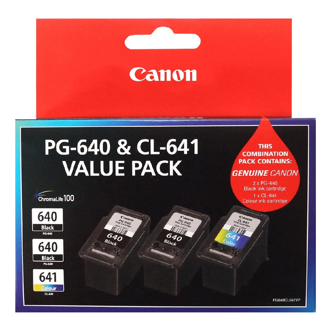 1 Canon PG 640 and CL 641 Ink Cartridge Value 3 Pack, 1 of 4