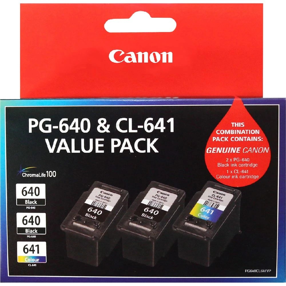 1 Canon PG 640 and CL 641 Ink Cartridge Value 3 Pack, 1 of 4