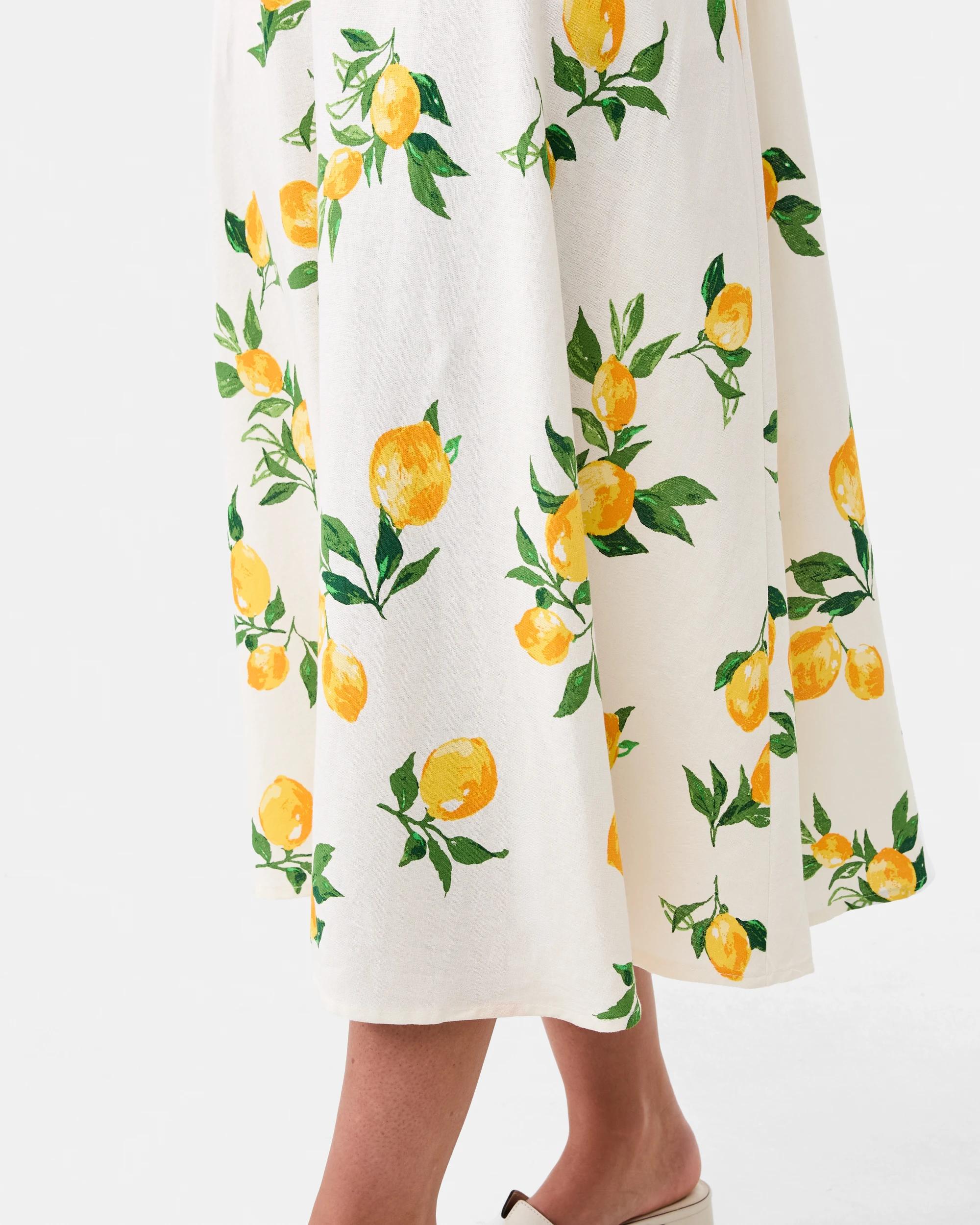 8 Sleeveless Tie Back Midi Dress Lemons, 8 of 8