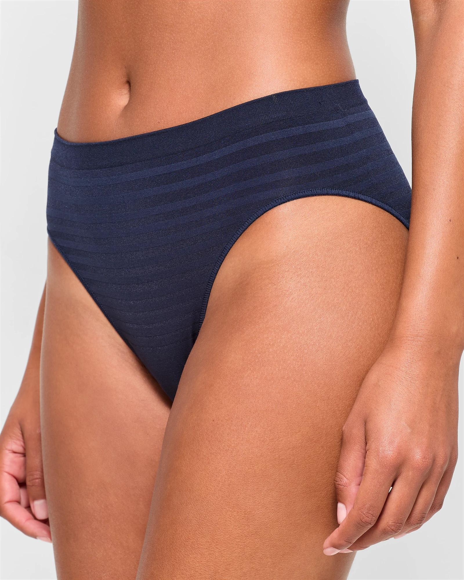 3 Target Woman 2-pack Matte And Shine High-cut Briefs, Seamfree Recycled Nylon (crystal Mauve) NAVY BLAZER, 3 of 4