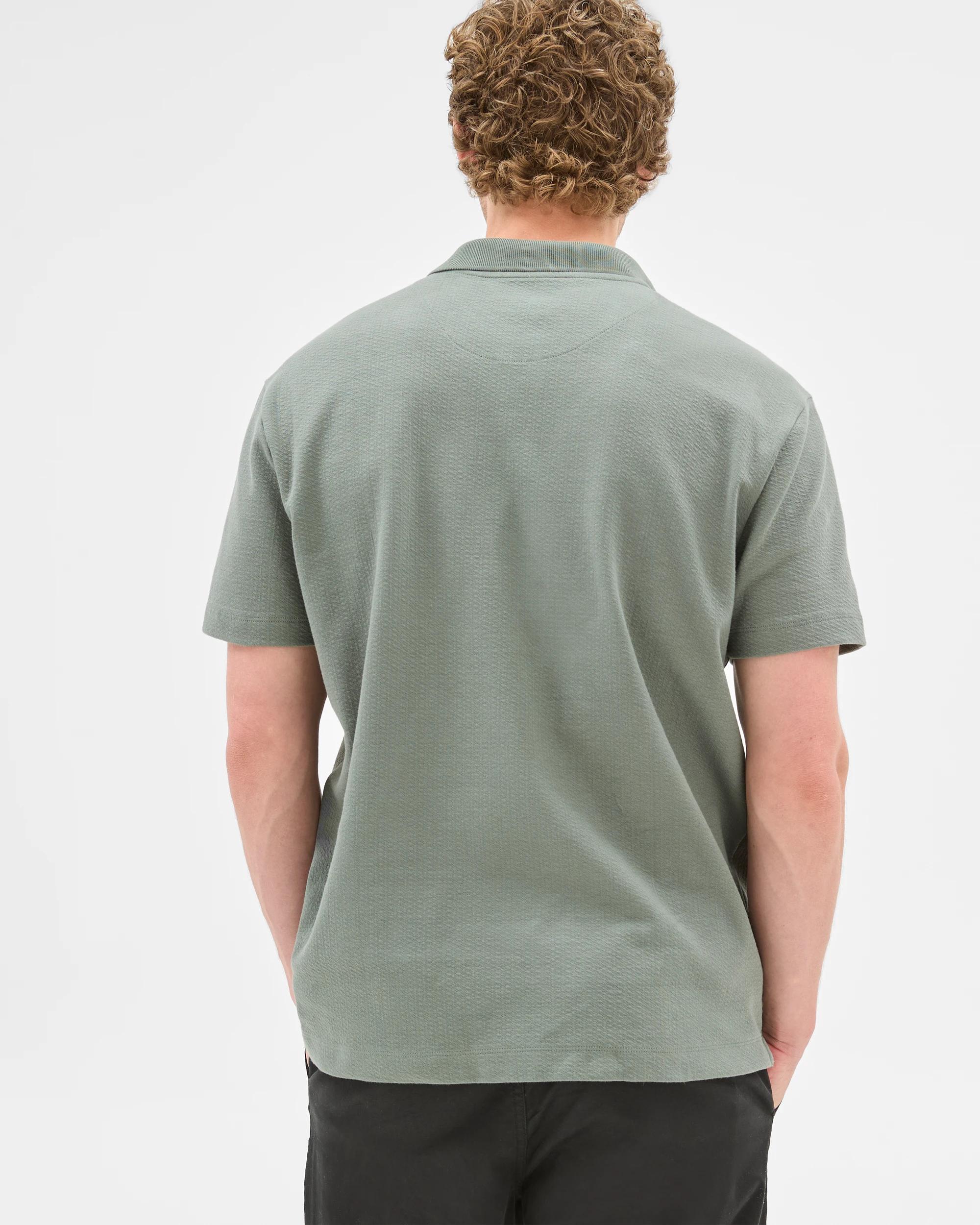 5 Target Australian Cotton Blend Textured Polo Shirt GREEN, 5 of 5