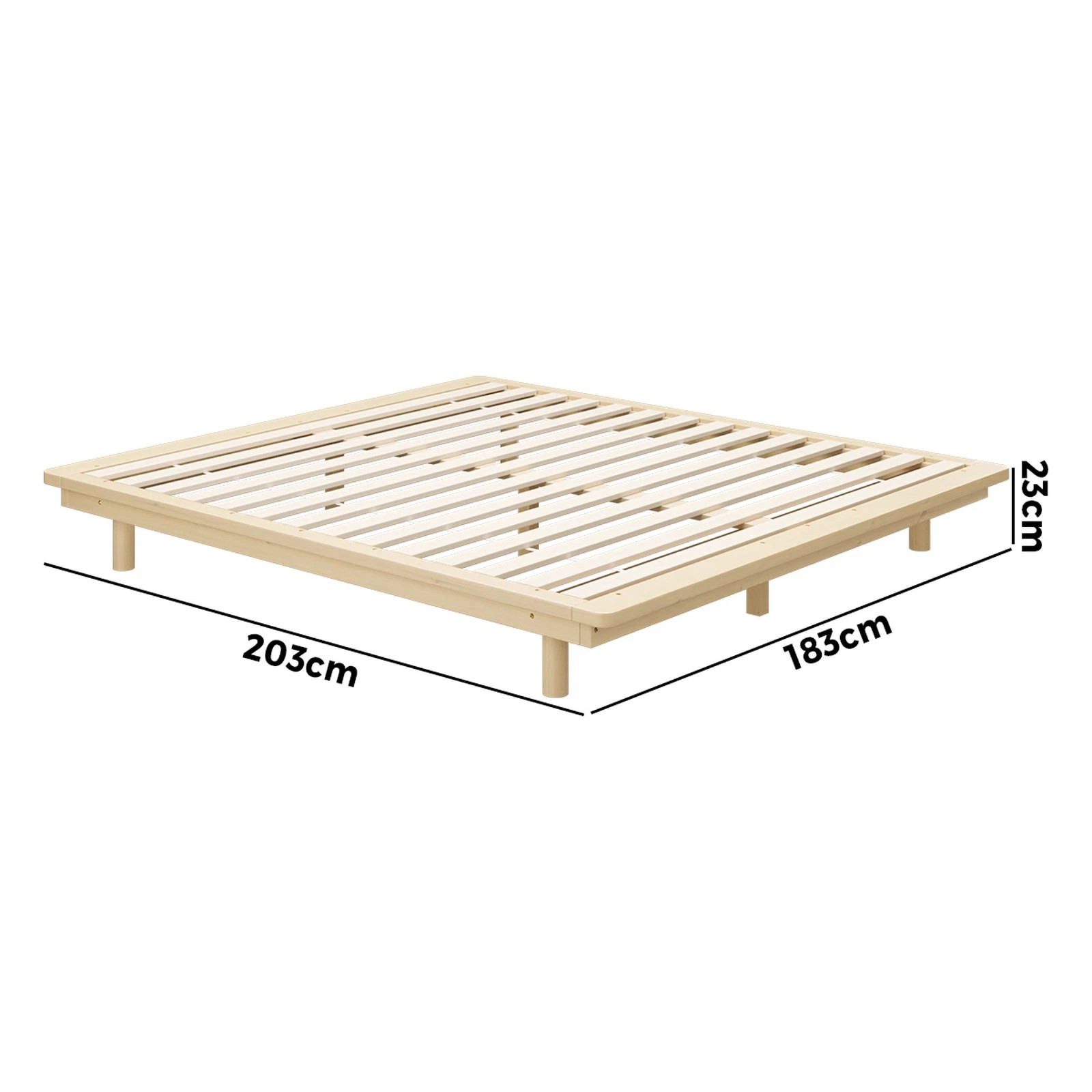 5 Oikiture Bed Frame King Size Wooden Bed Base Timber Floating Beds
 - Natural, 5 of 10