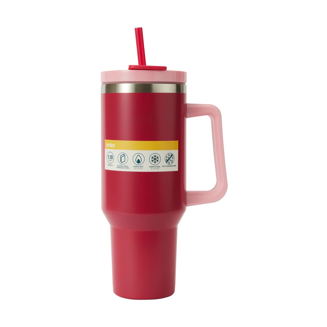 7 1.18L Red Jumbo Tumbler with Handle, 7 of 7