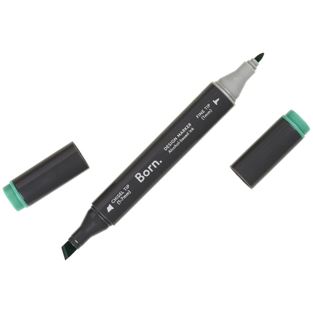 3 Born Professional Dual-Tip Artist Marker Mint Green G458, 3 of 4