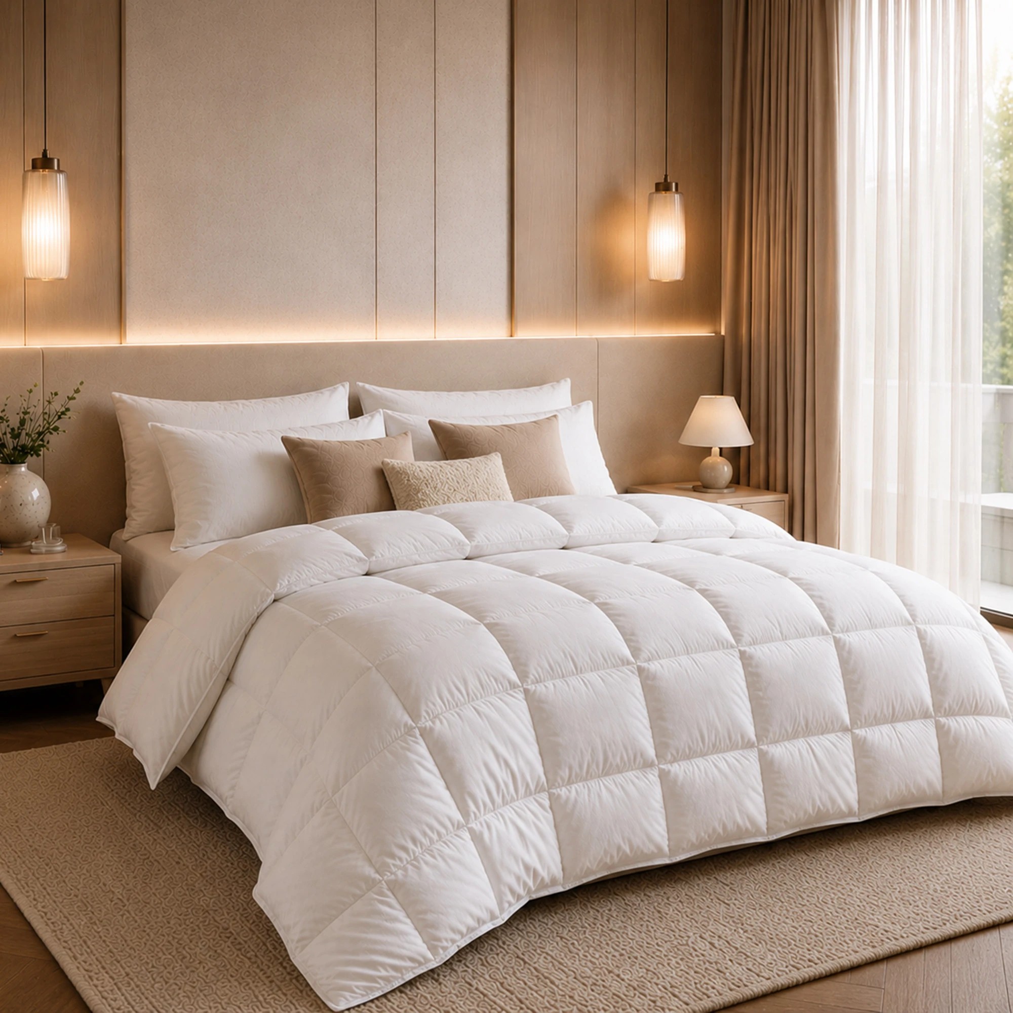 2 Royal Comfort 85/15 Duck Feather & Down Medium Warmth Quilt - Double Bed - White - Double Bed - White, 2 of 4