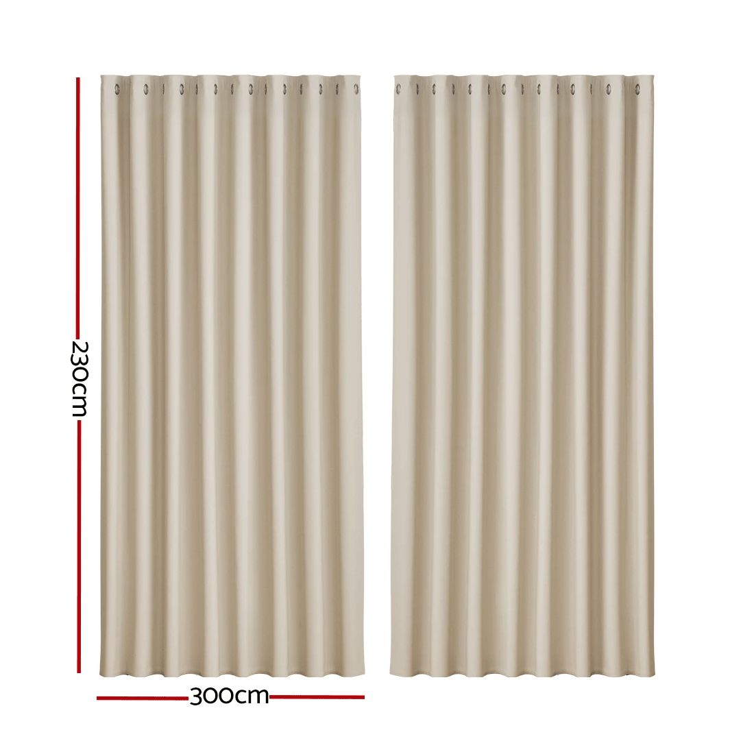 2 Artiss 2X Blockout Curtains Eyelet 300x230cm - White, 2 of 6