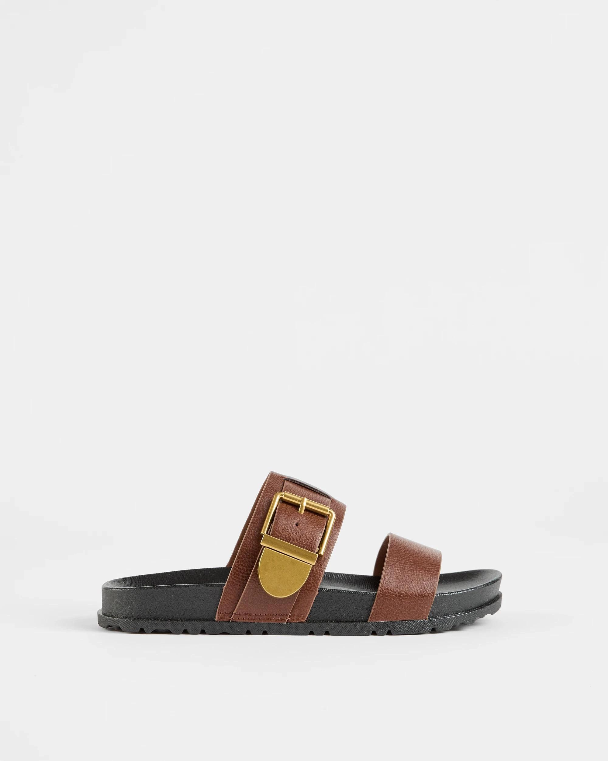 1 Target Youth Girls Senior Double Strap Buckle Flat TAN, 1 of 3