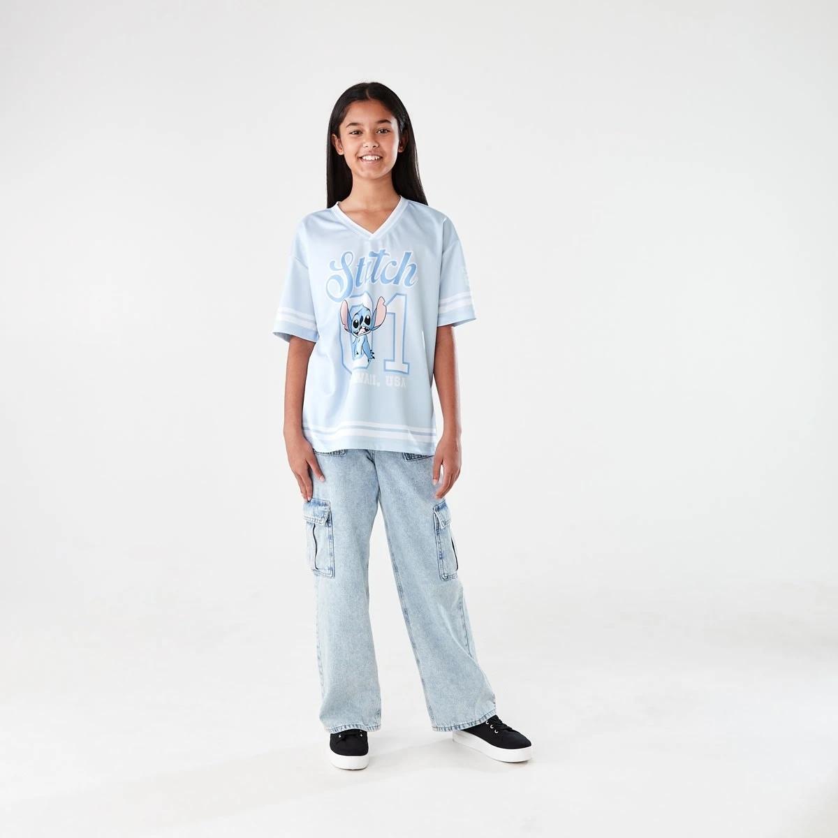 8 Disney Lilo & Stitch License V-Neck Mesh T-shirt LILO AND SITTCH VARSITY, 8 of 9