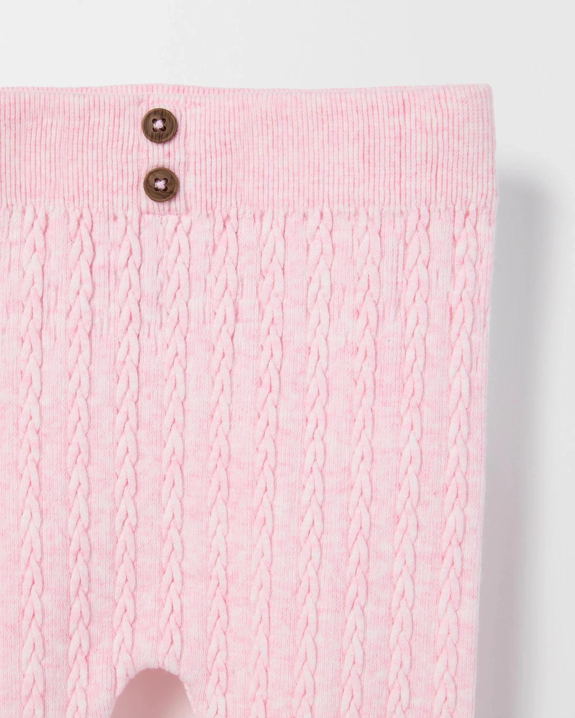 3 Target Baby Australian Cotton Blend Cable Knit Leggings PINK MARLE, 3 of 3