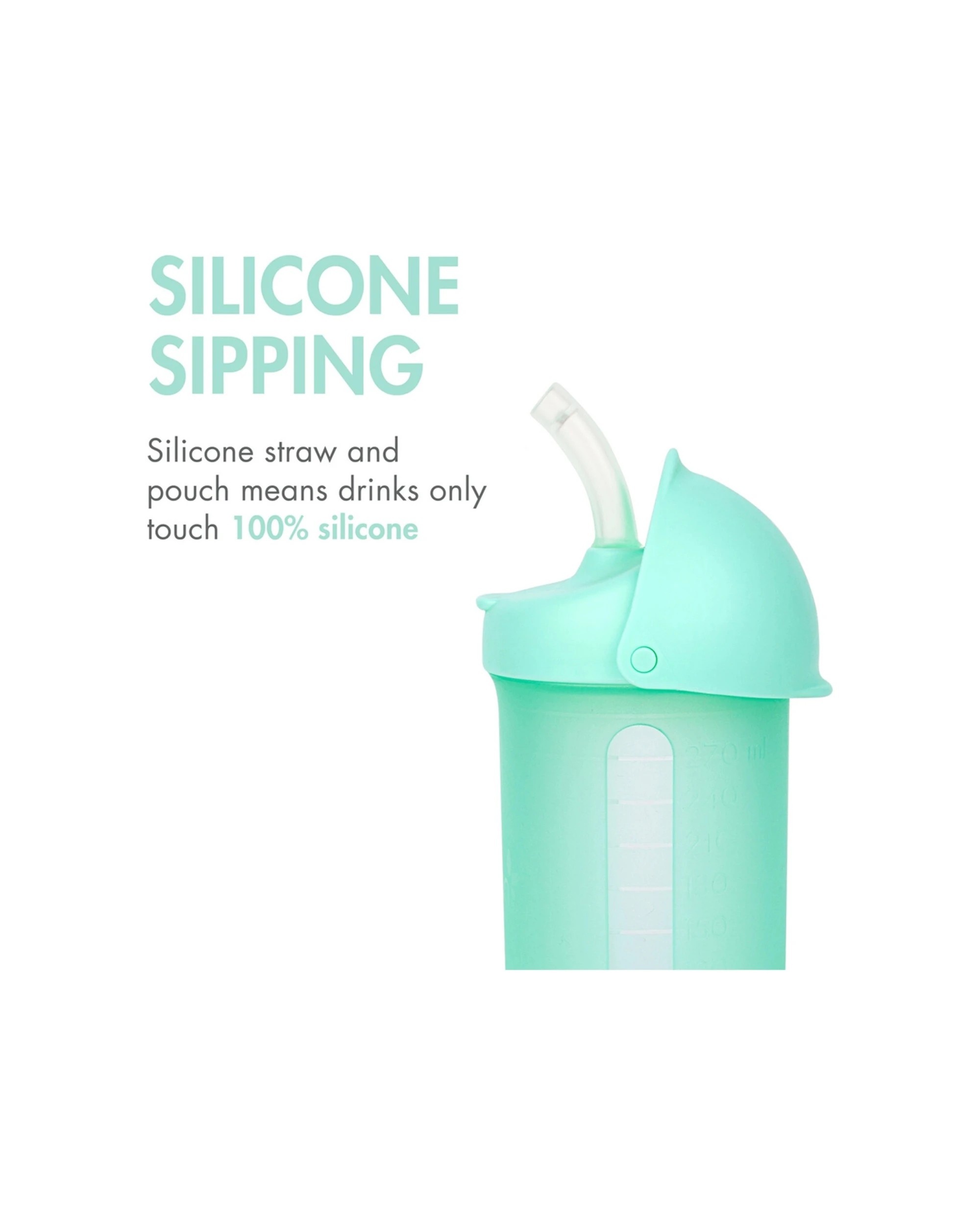 3 Boon Swig Water Sippy Bottle With Silicone Straw Mint 270ml - Green, 3 of 5