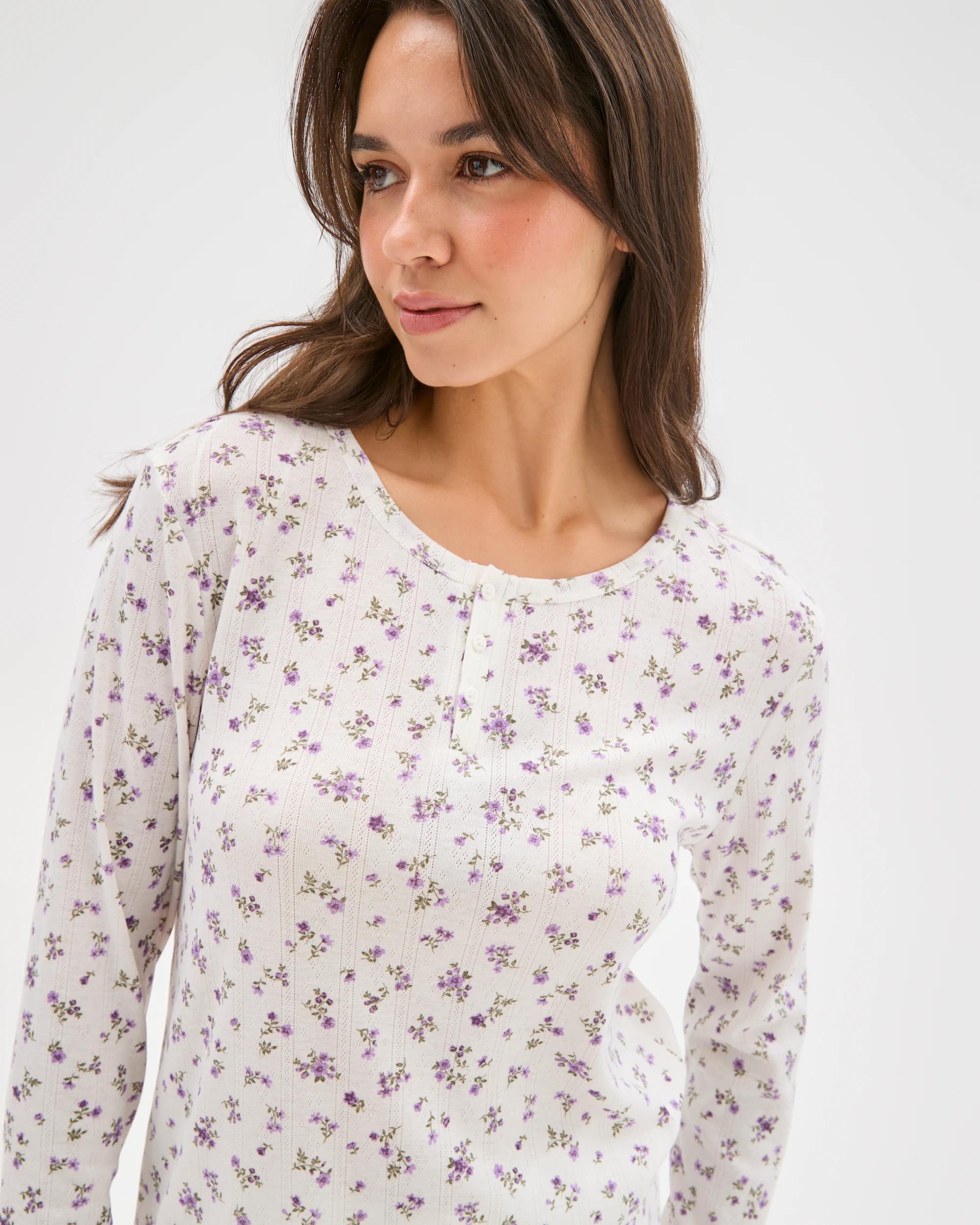 6 Target Woman Pointelle Henley Top DITSY FLORAL, 6 of 6