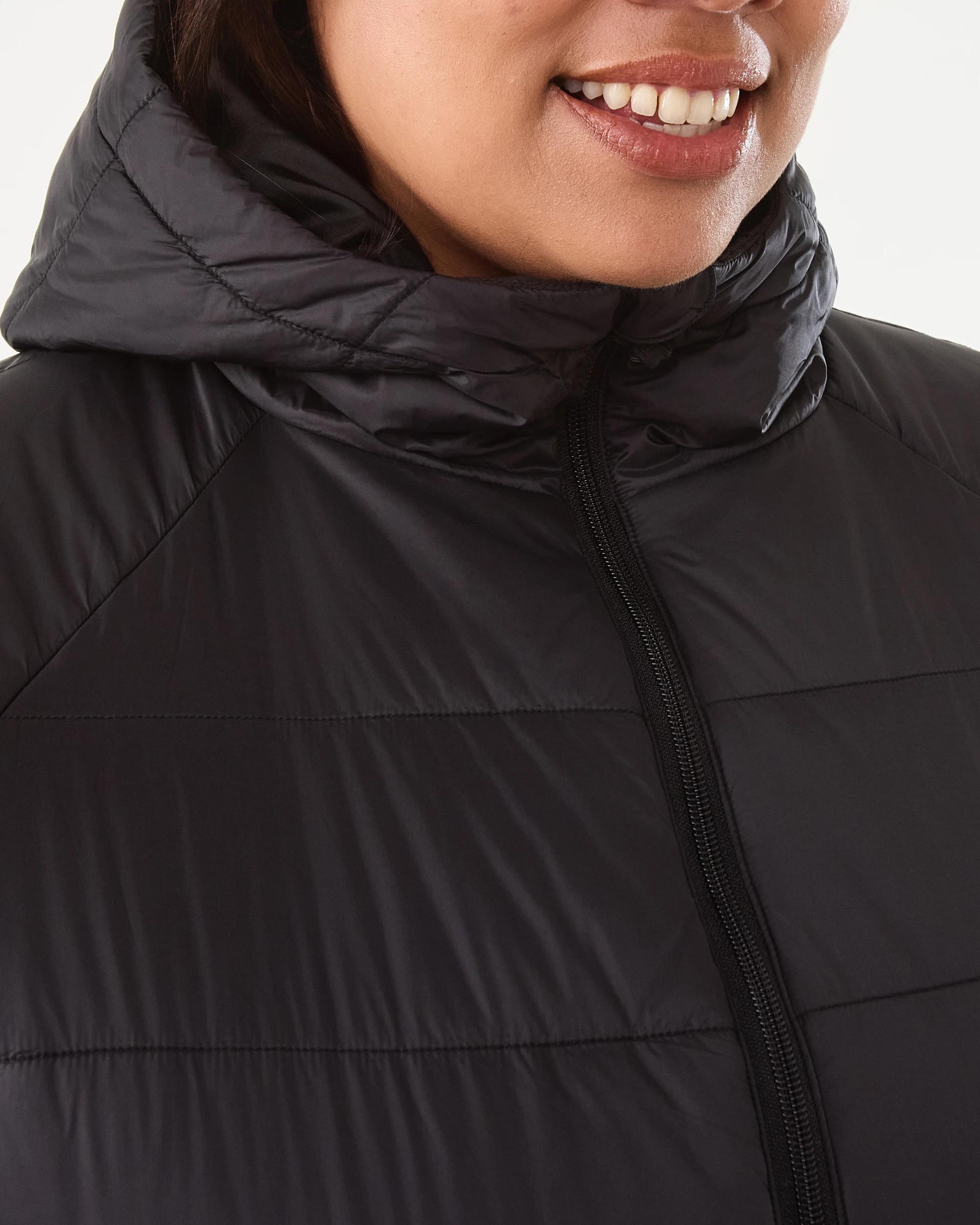 6 Curve Long Sleeve Lightweight Puffer Jacket Black, 6 of 7