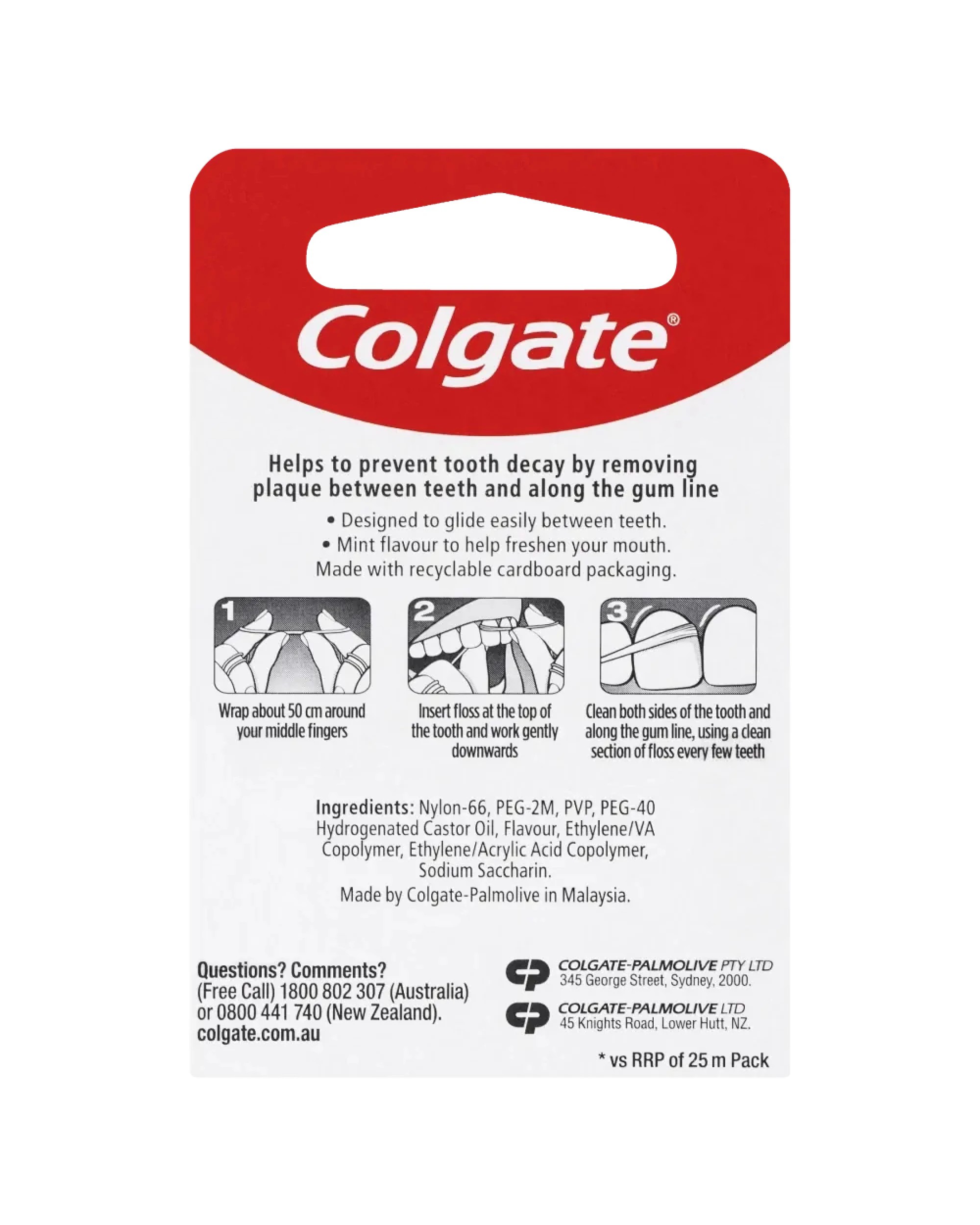 2 6x Colgate Total Dental Floss Mint Waxed Plaque Removal 100m, 2 of 4