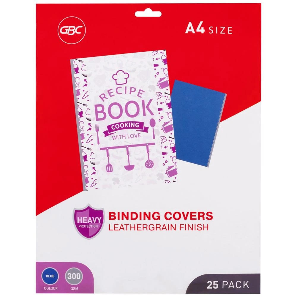 1 GBC A4 Leathergrain Covers Blue 25 Pack, 1 of 2