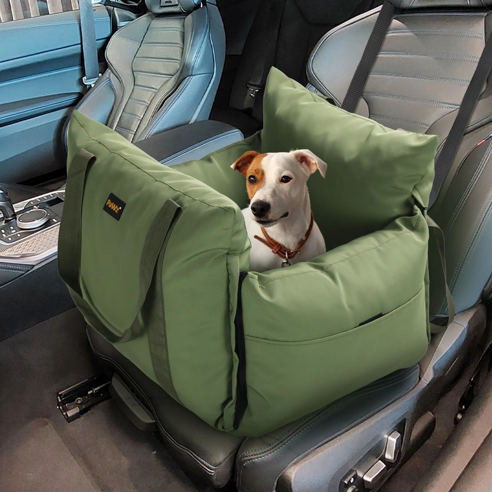 7 Pawz Washable Dog Car Seat Booster - Green, 7 of 7