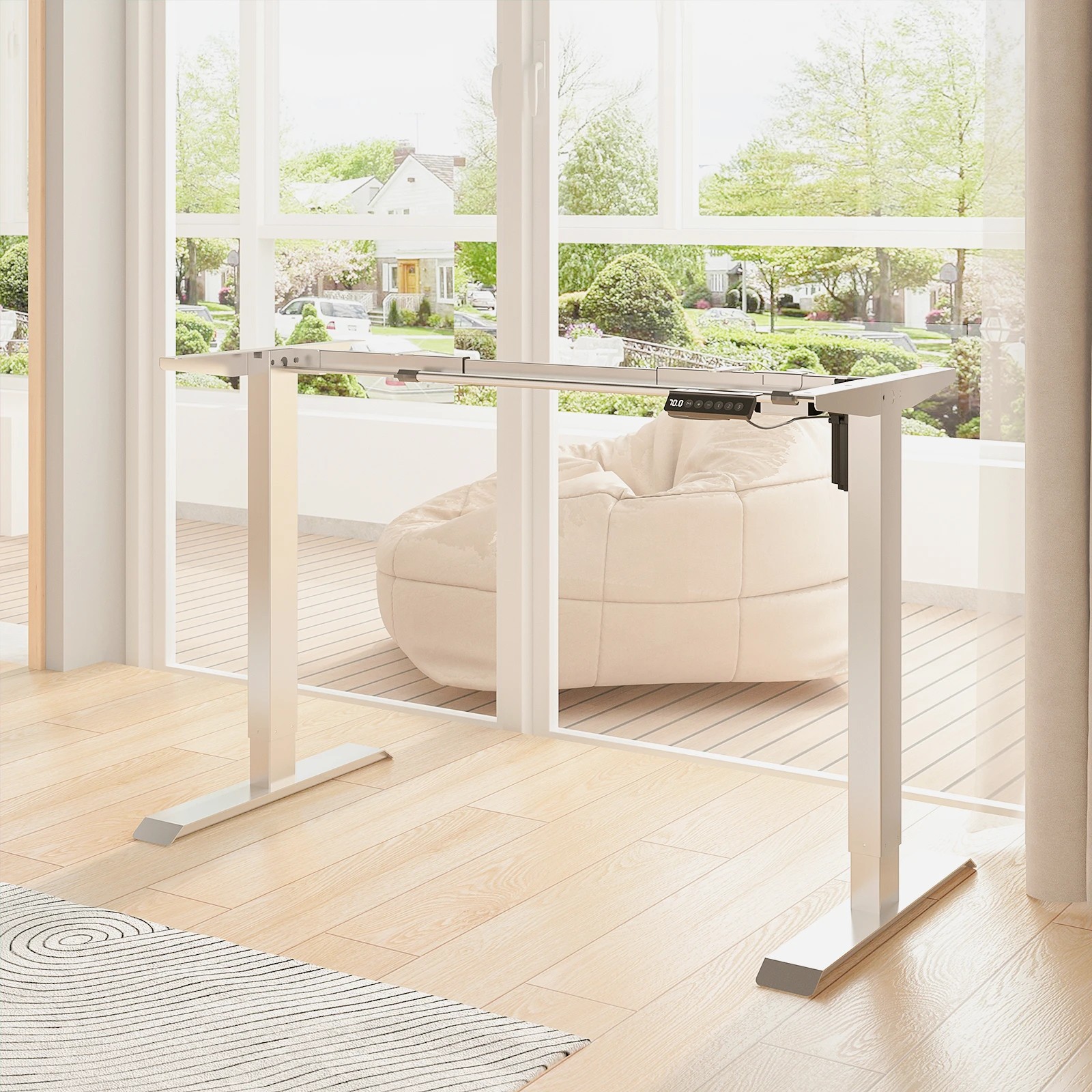 2 Advwin Standing Desk Frame with Memory Smart Controller Height Adjustable No Desktop - Silver, 2 of 3