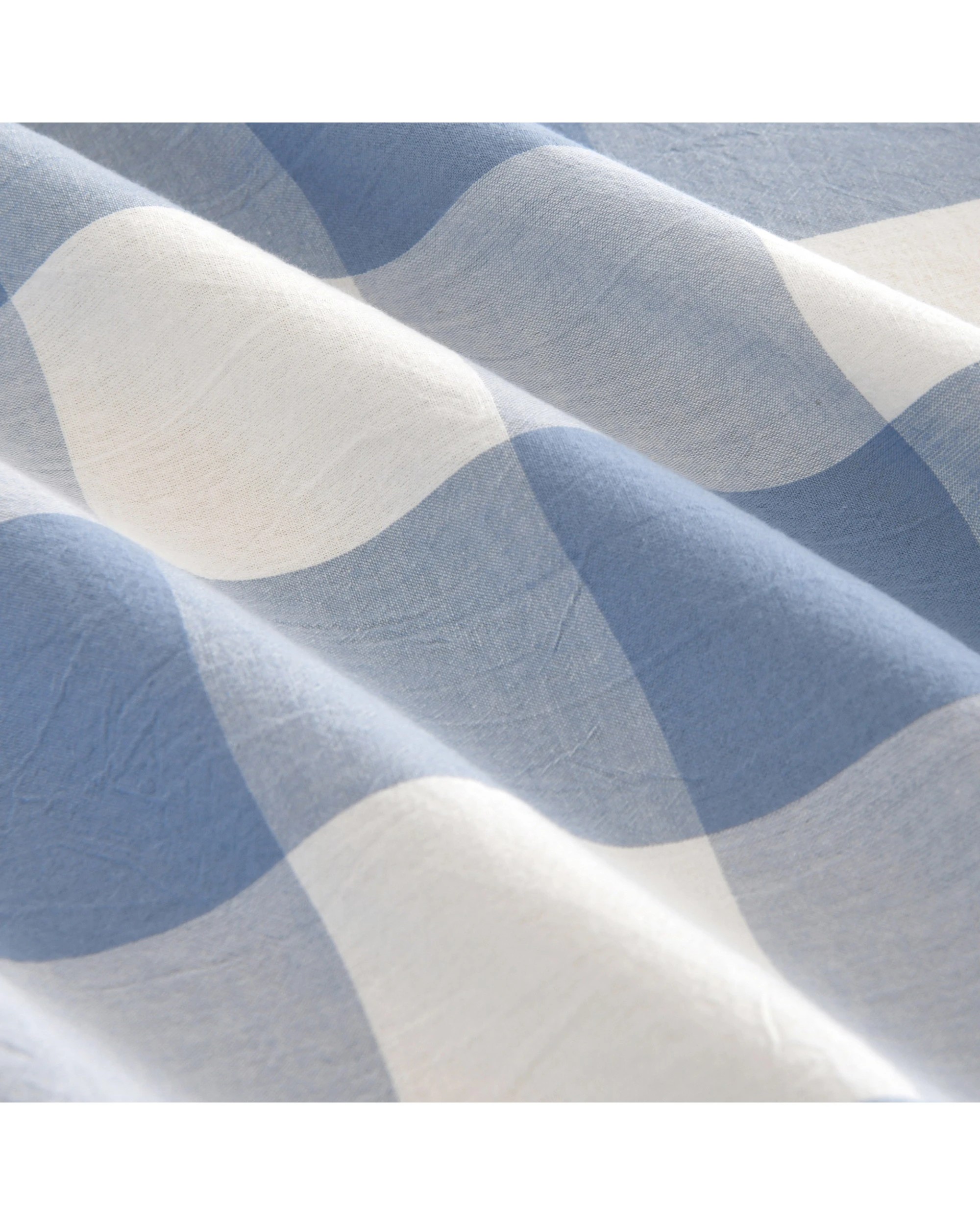 4 Dreamaker Remy Yarn Dyed Washed Cotton Checkered Quilted Cover Set - Queen Bed - Cornflower, 4 of 7