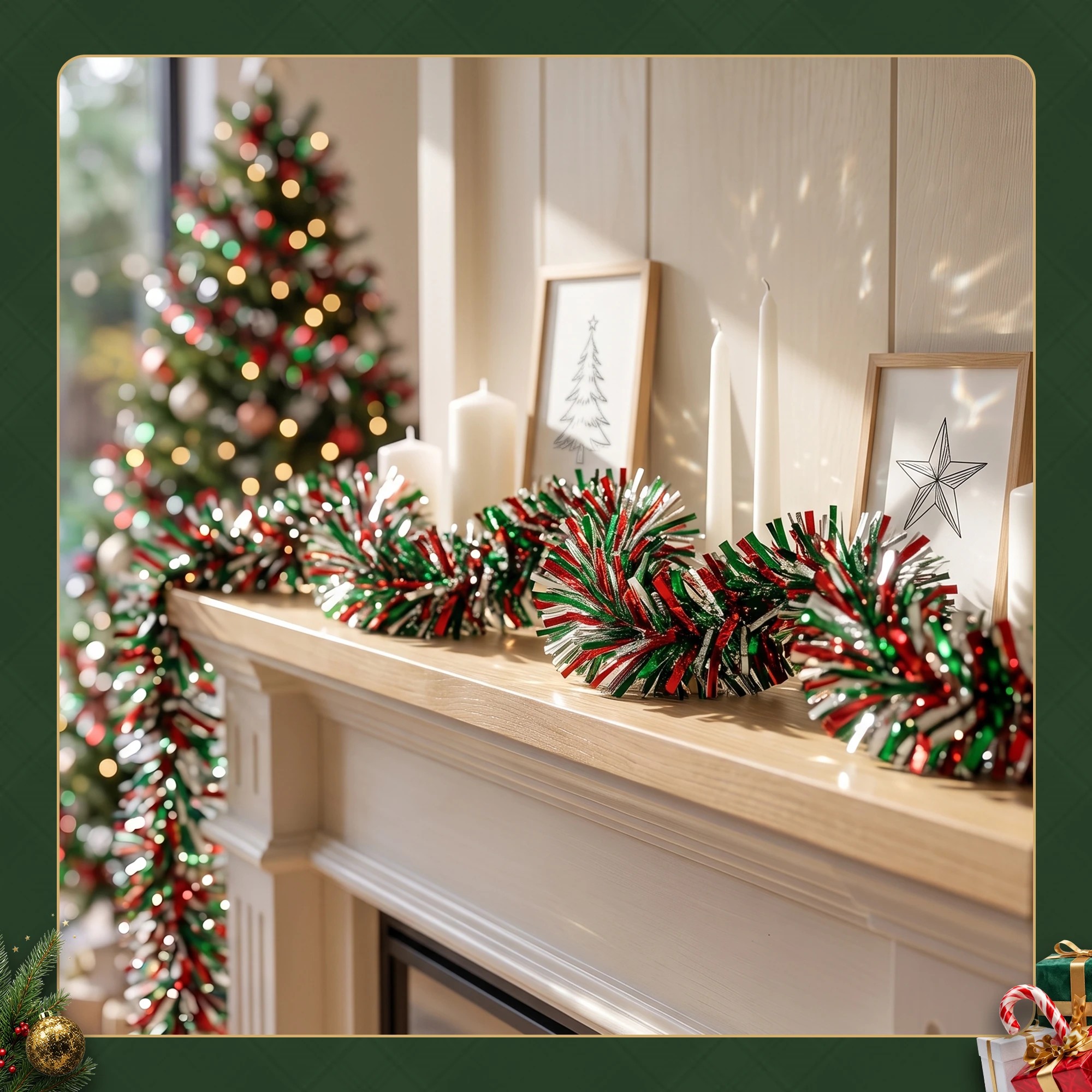 4 Jingle Jollys 20M Christmas Tinsel Garland Mixed Colors Xmas Party Decoration - Green, 4 of 7