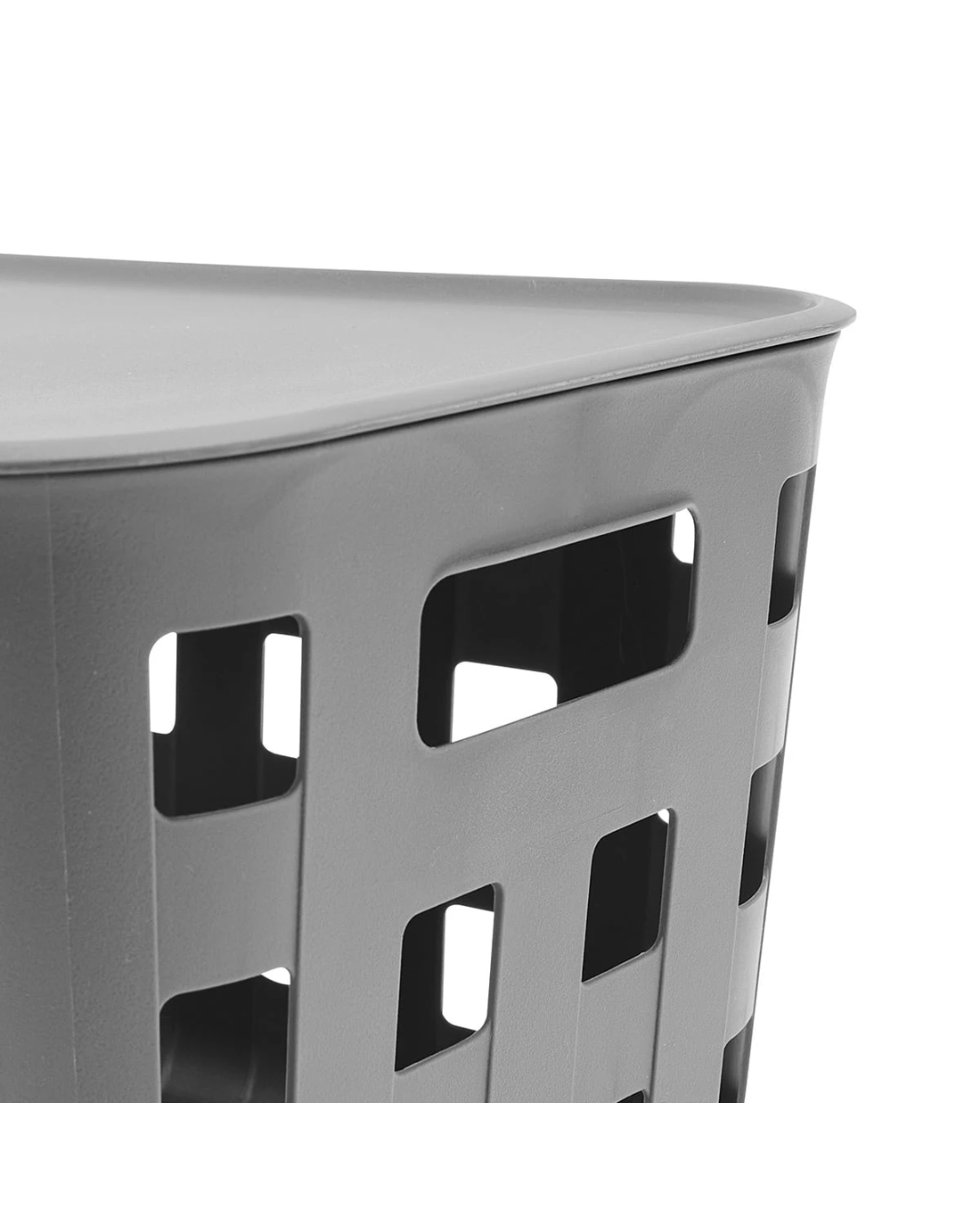 7 18L Rectangle Trellis Basket with Lid - Charcoal, 7 of 9