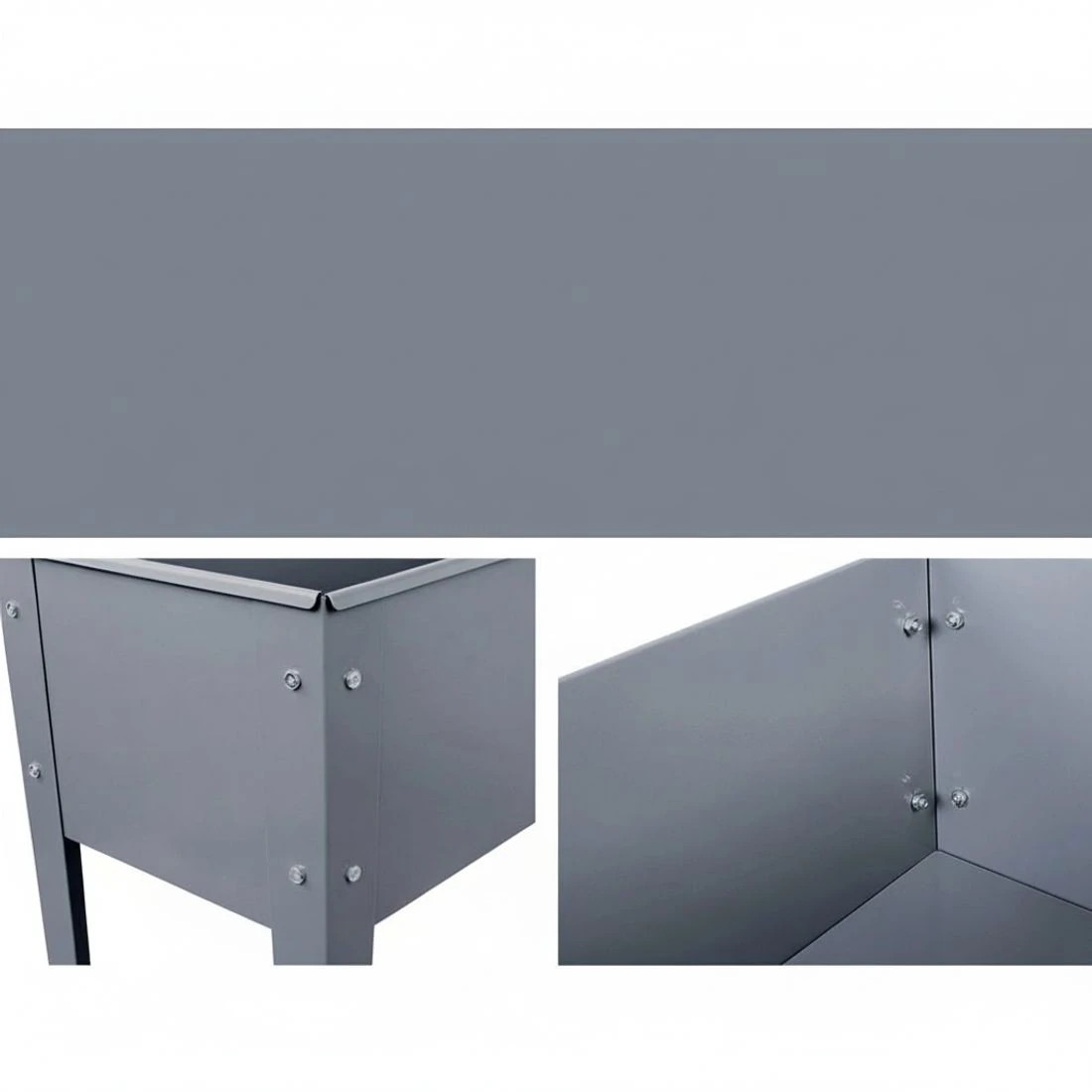 5 Green Fingers Garden Bed Elevated 100X80X30cm Planter Box Container Galvanised - Grey, 5 of 7
