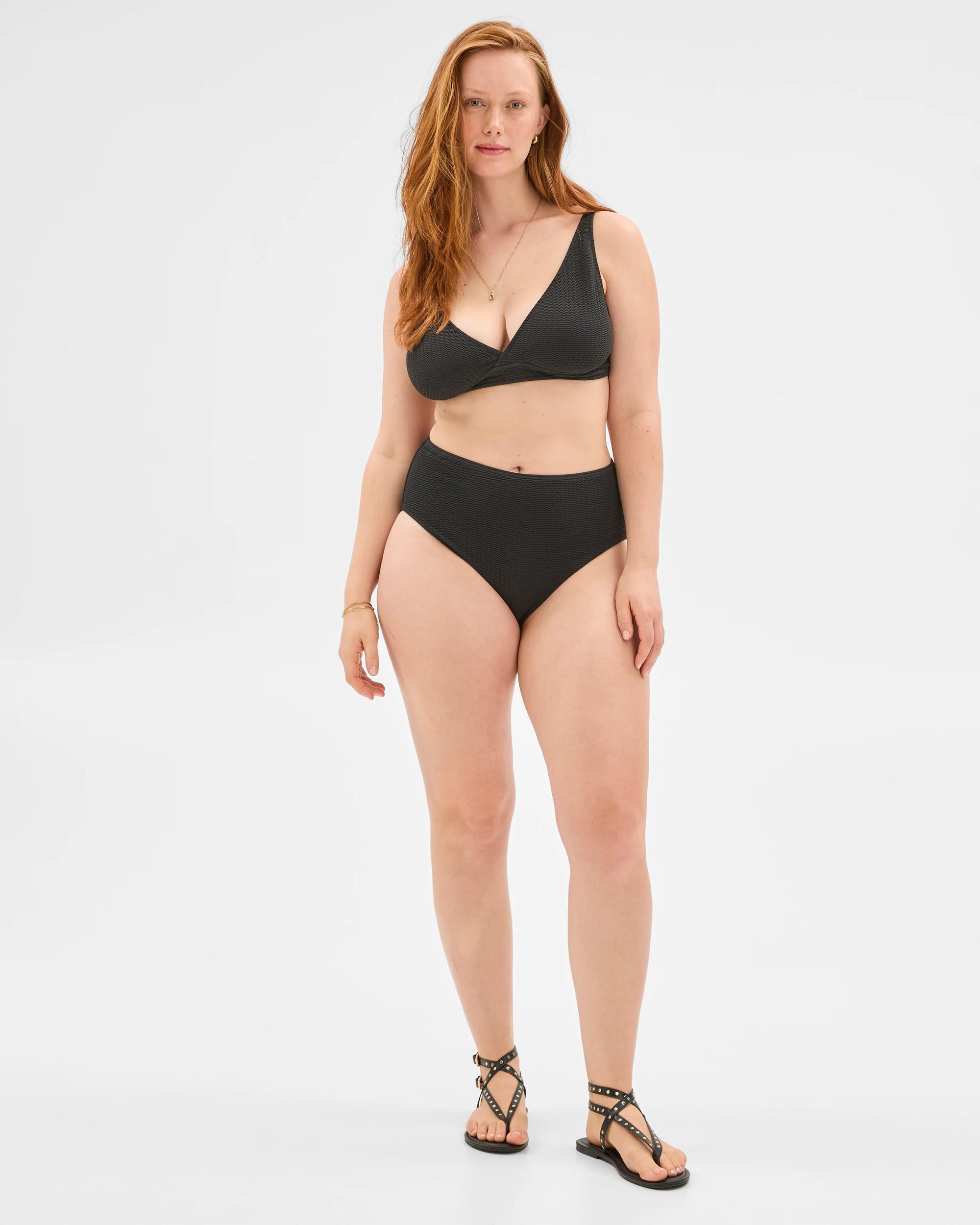 1 Target Resort Crinkle High Waisted Swim Bikini Bottoms BLACK, 1 of 9