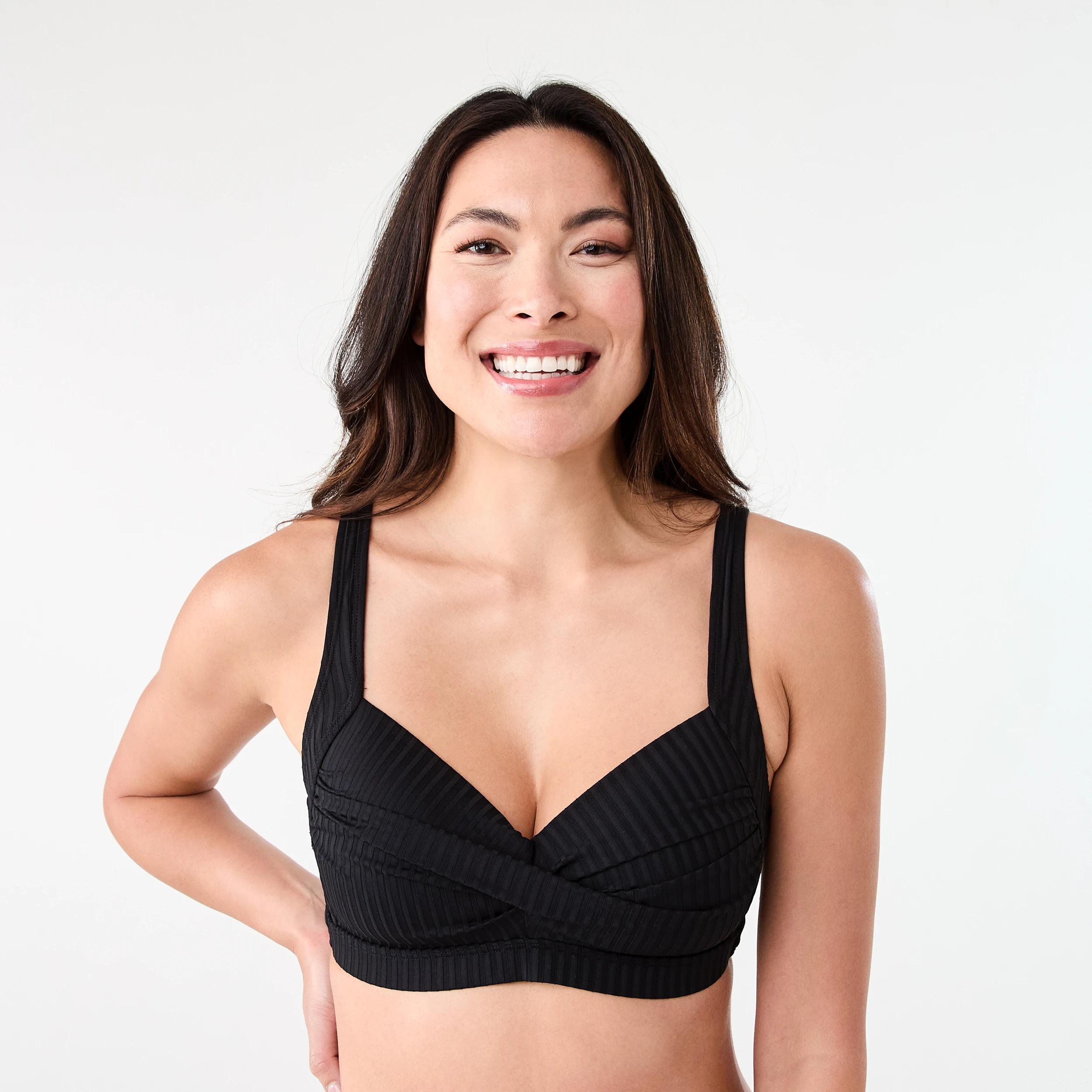 1 Twist Front Bikini Top BLACK, 1 of 6
