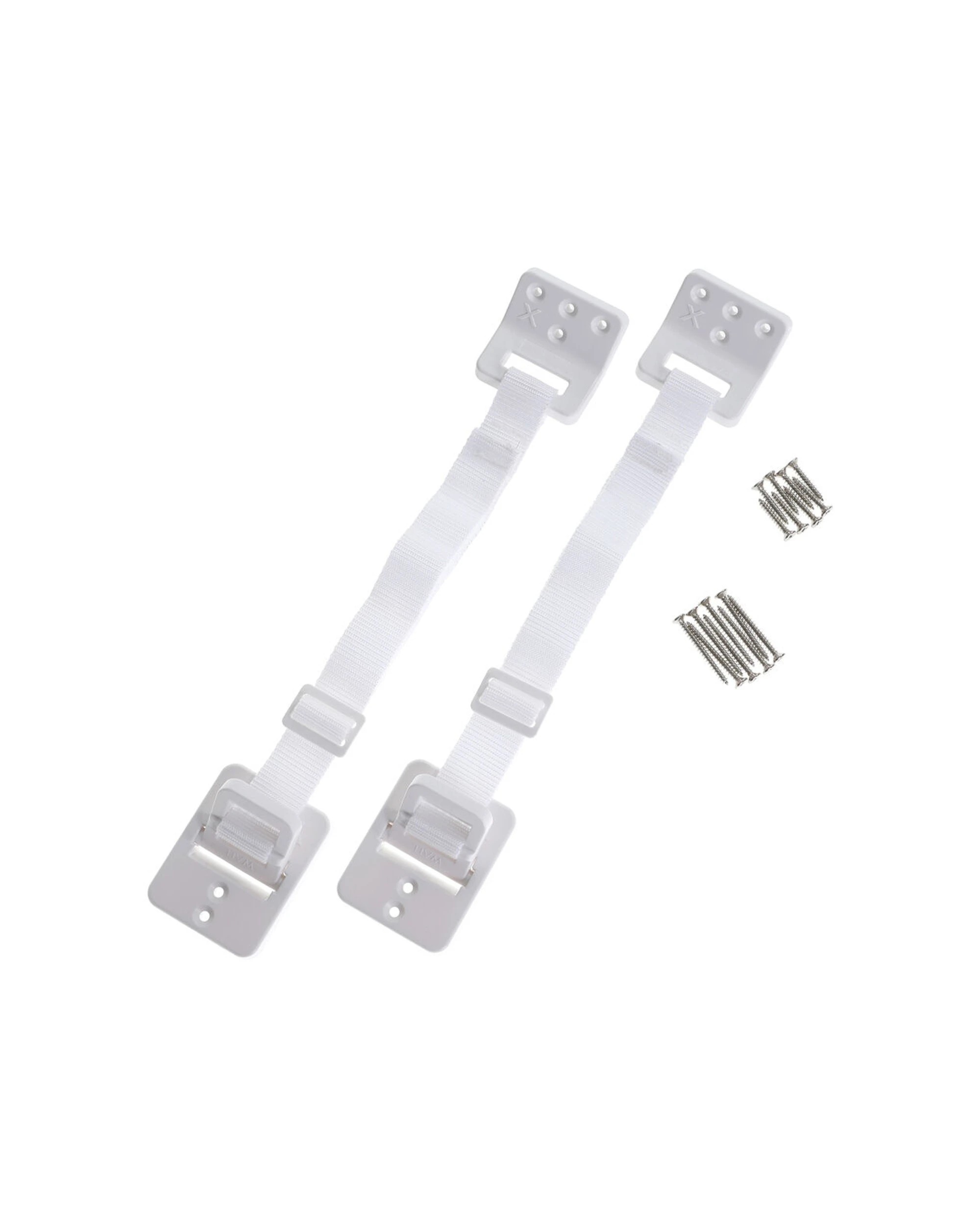 1 Dreambaby 2pc Baby Safety Hinged Furniture Anchor Adjustable Strap Secure Device - White, 1 of 1