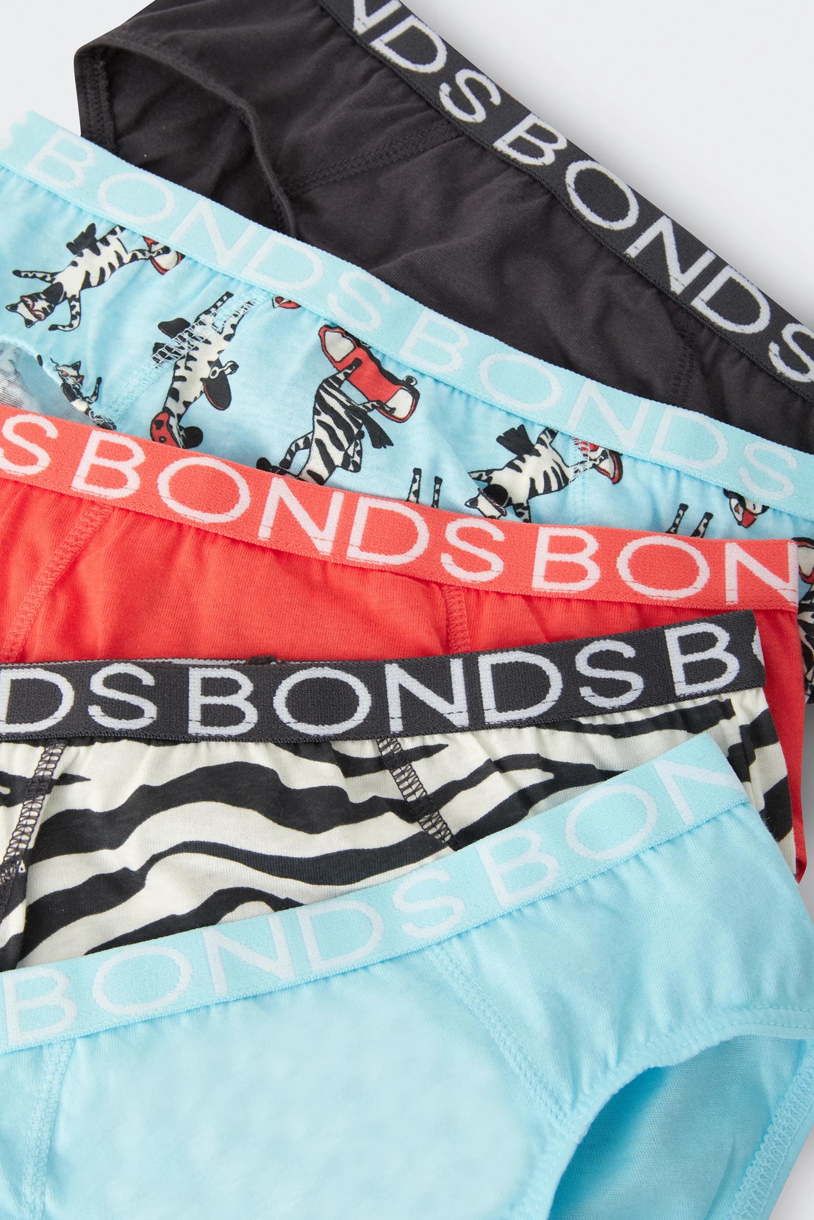 3 Bonds 5 Pack Older Boys Briefs SKATING ZEBRA, 3 of 4