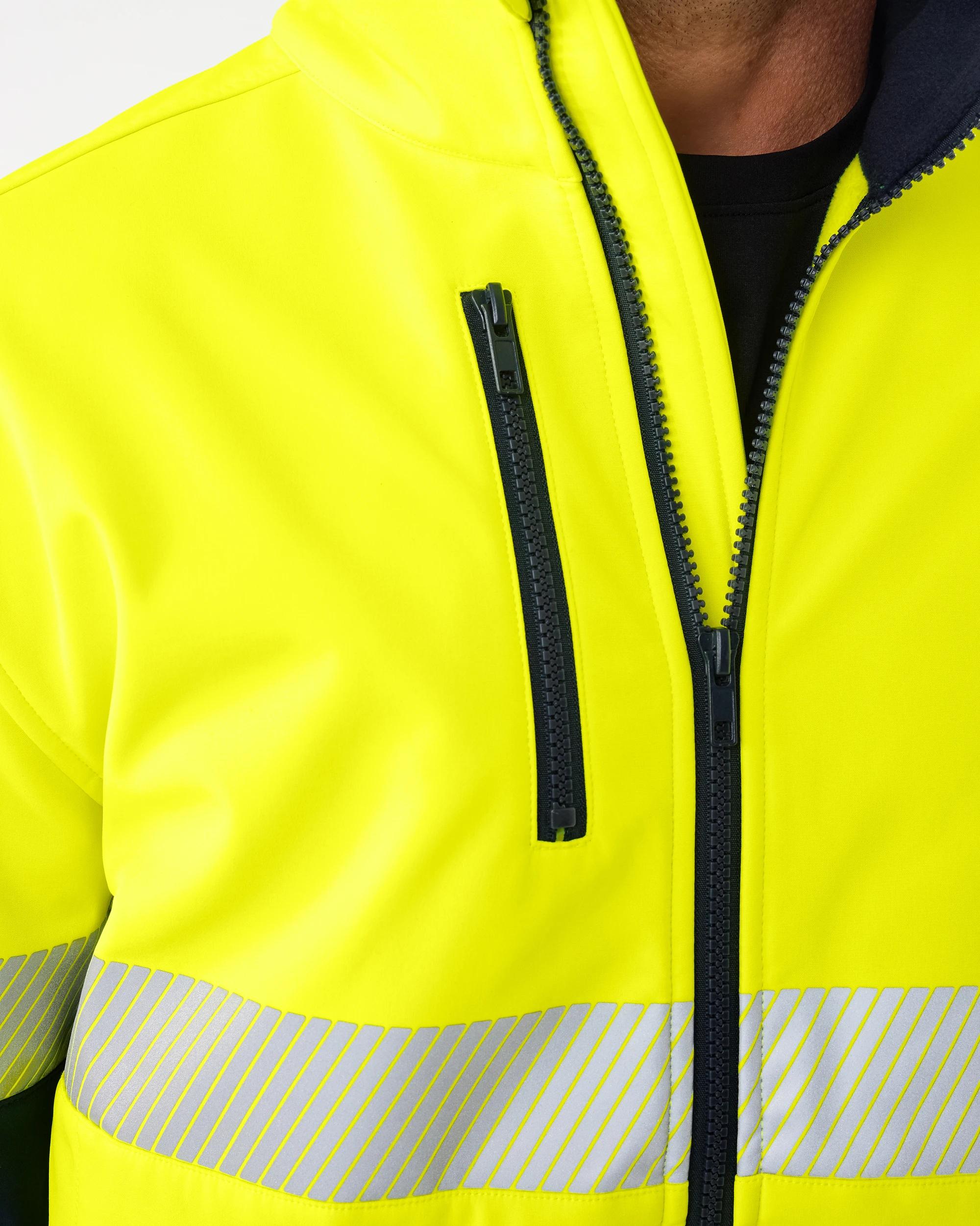 7 Workwear Hi Visibility Softshell Jacket Yellow, 7 of 8
