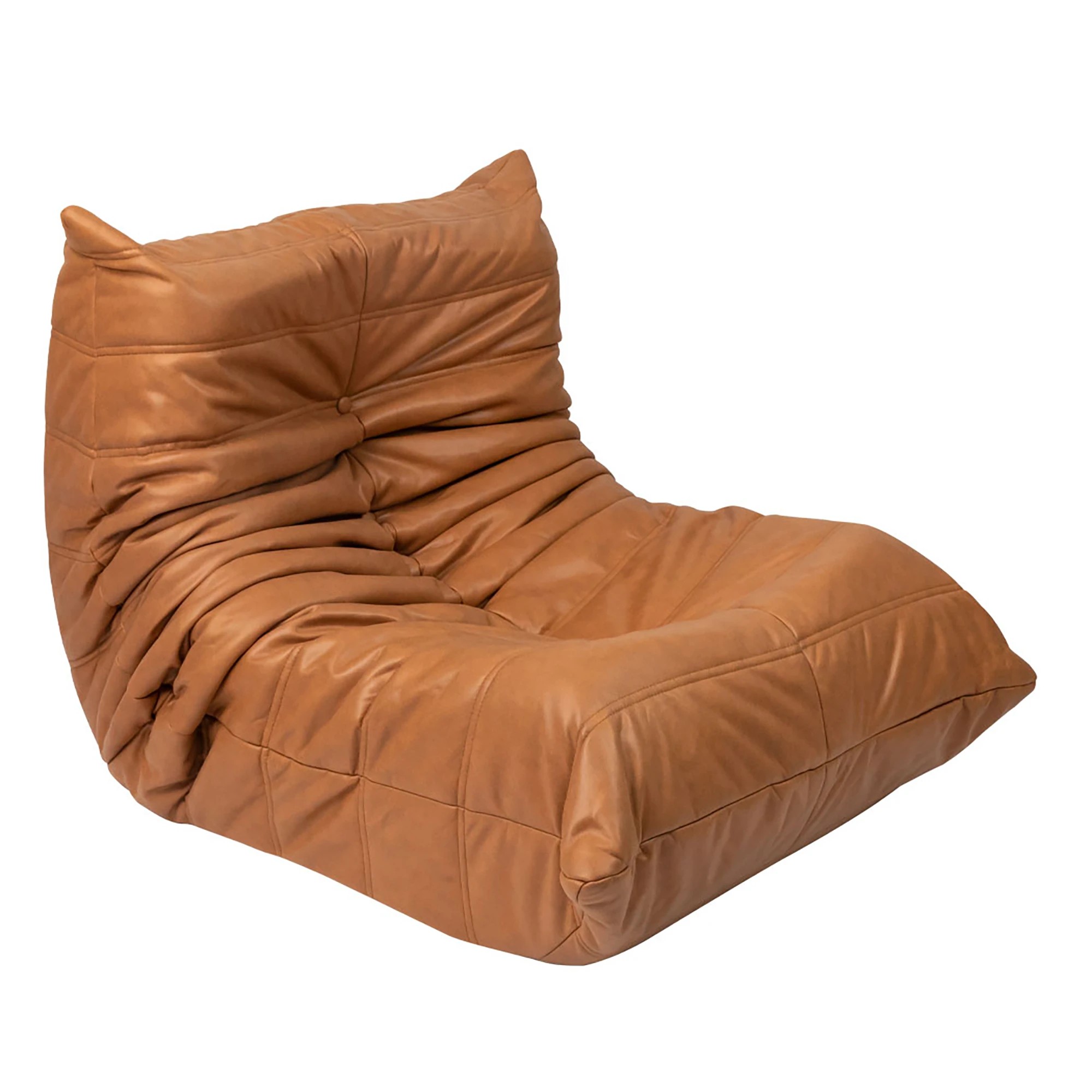 2 Levede Floor Sofa Accent Chair Lounge Lazy Couch Gaming Recliner Leather - Brown, 2 of 8